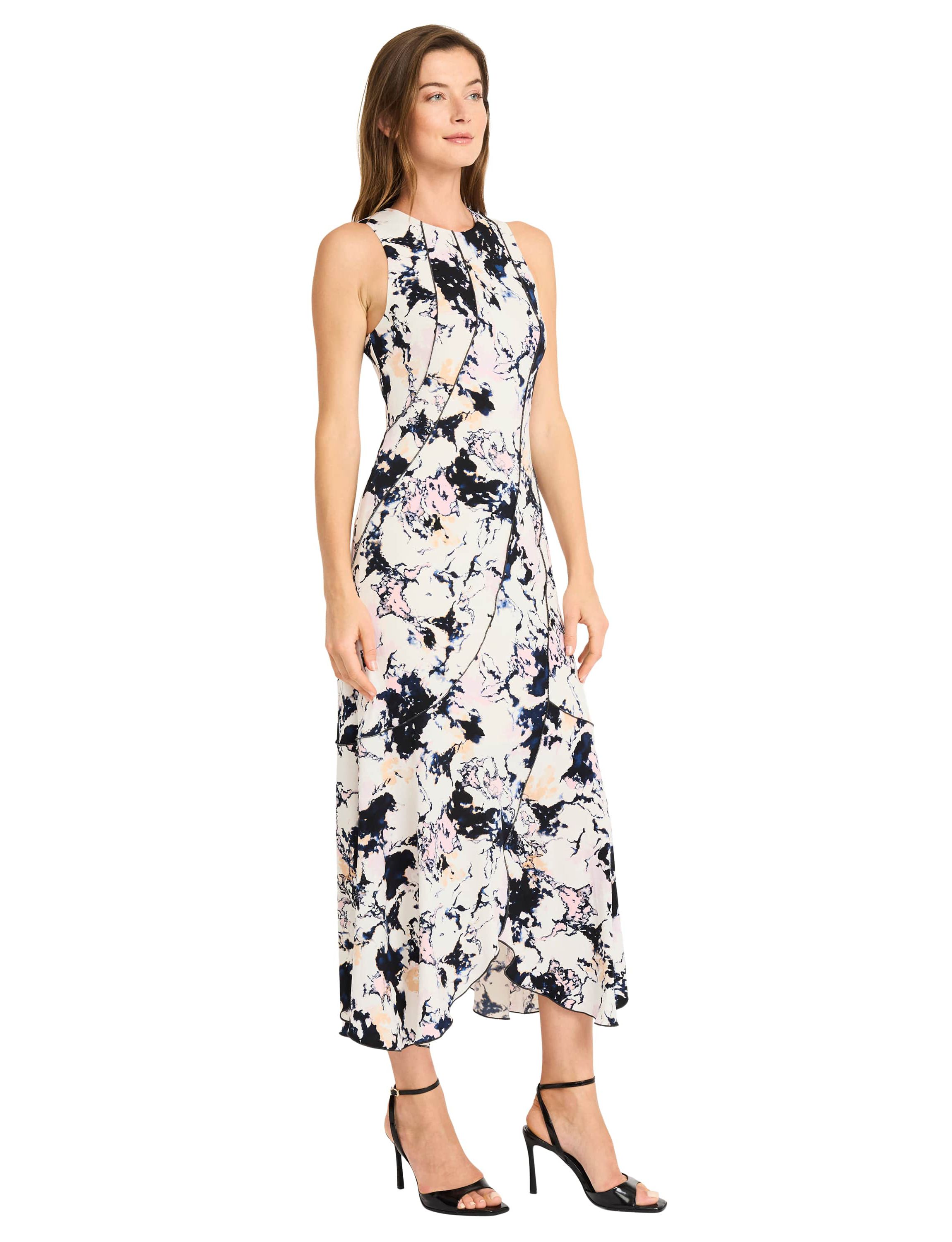 Marble Printed Midi Dress