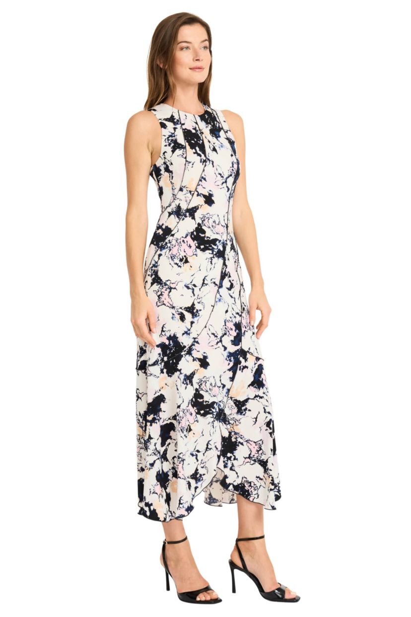Marble Printed Midi Dress