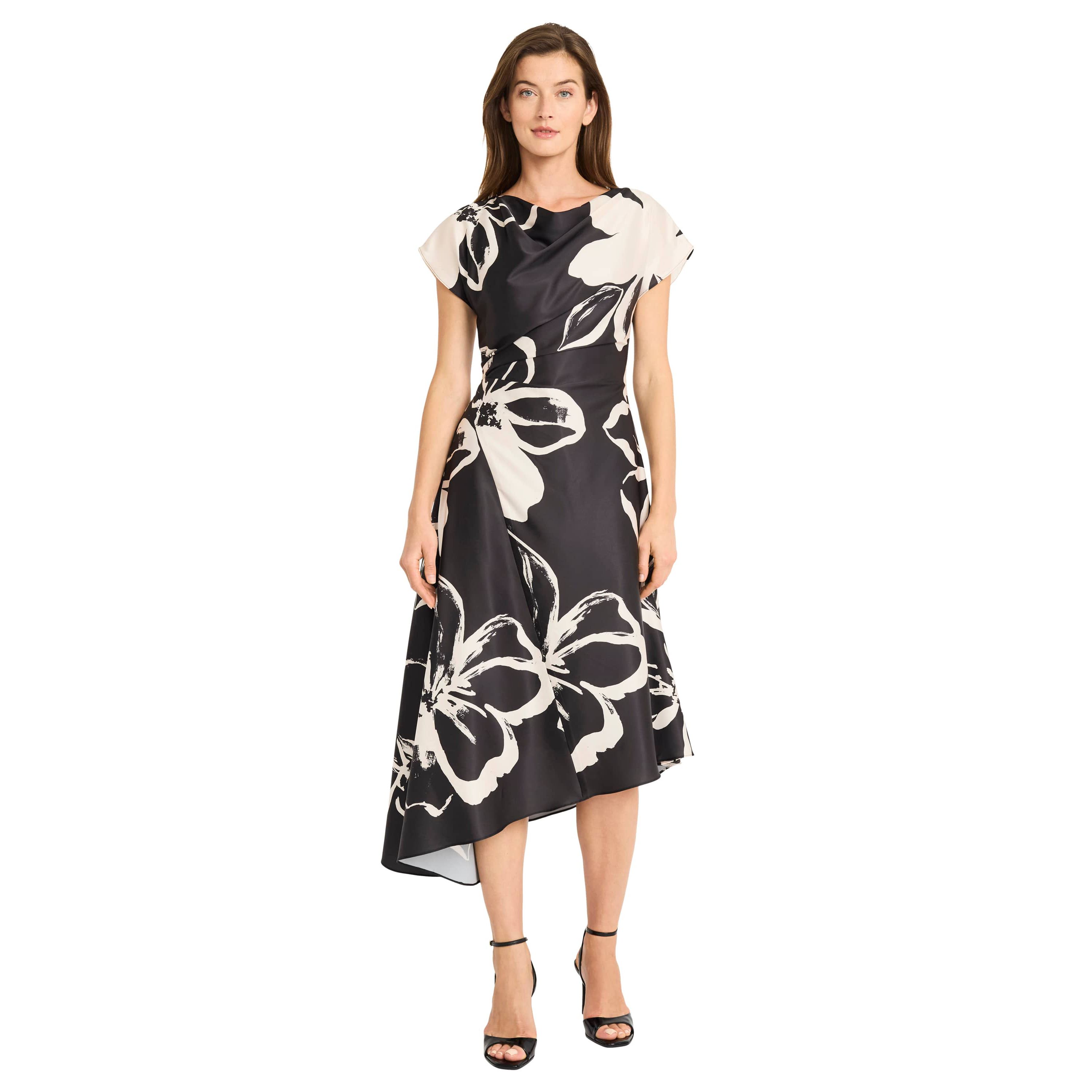 Bold Floral Printed Asymmetrical Dress