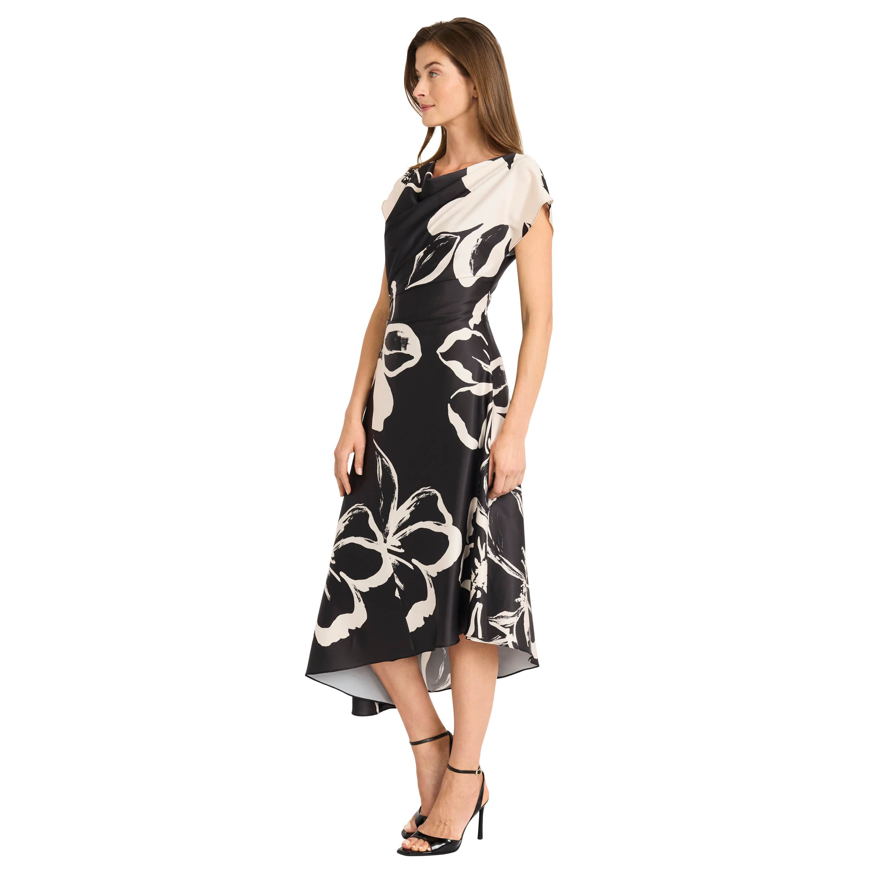 Bold Floral Printed Asymmetrical Dress