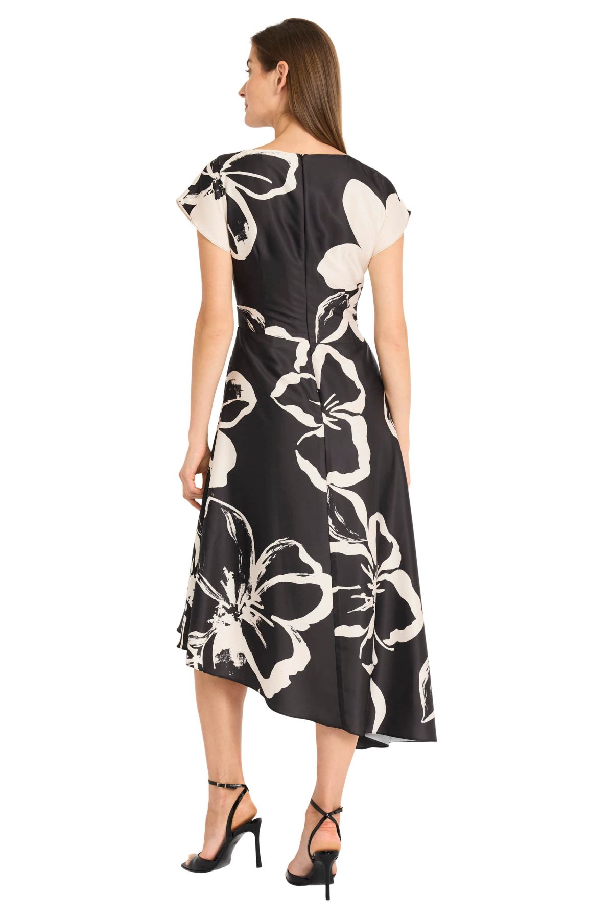 Bold Floral Printed Asymmetrical Dress