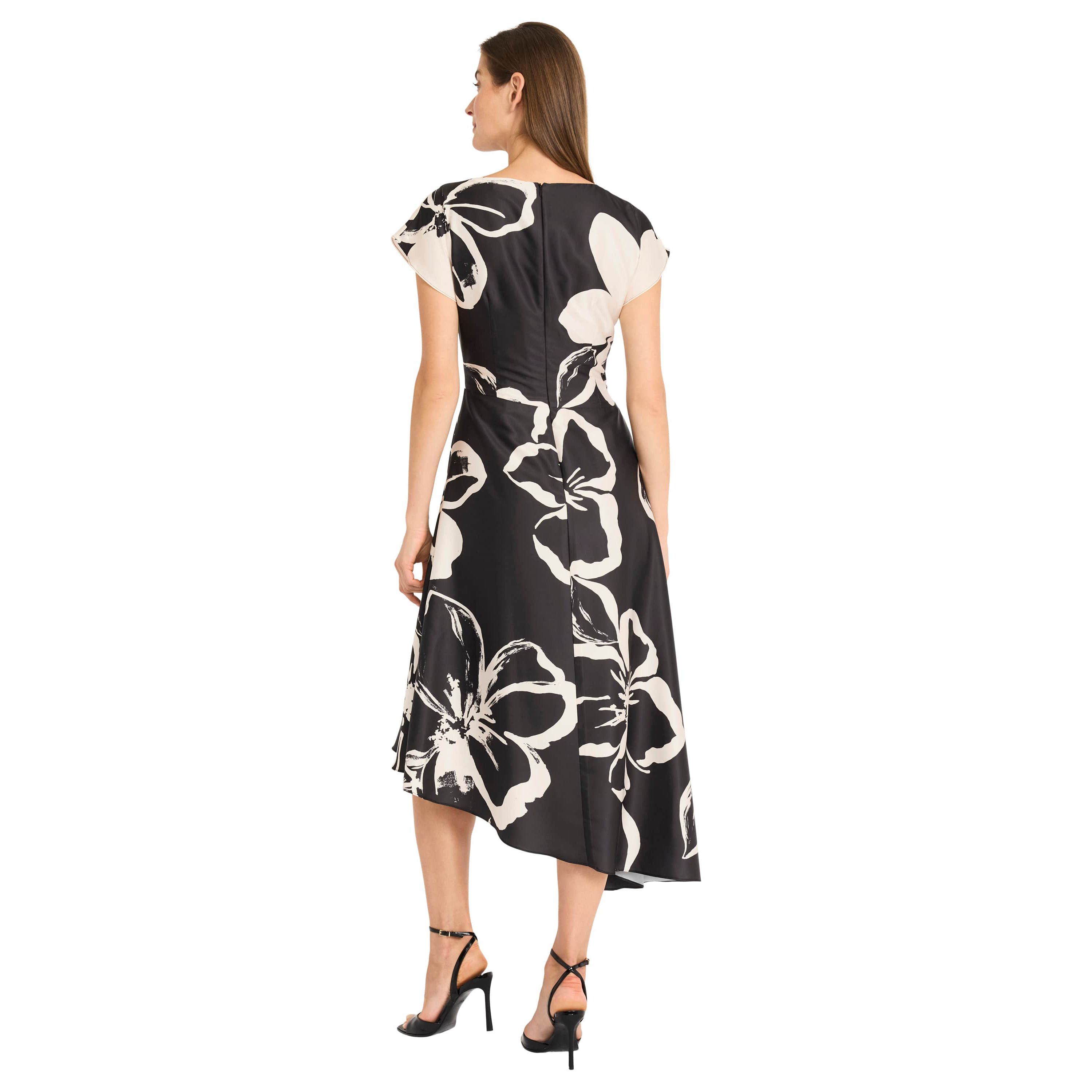 Bold Floral Printed Asymmetrical Dress