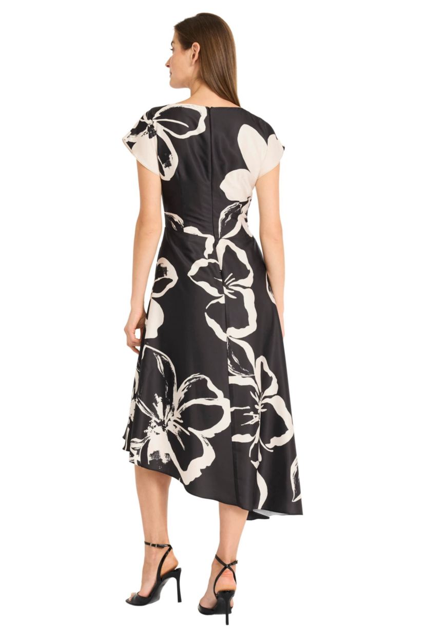 Bold Floral Printed Asymmetrical Dress