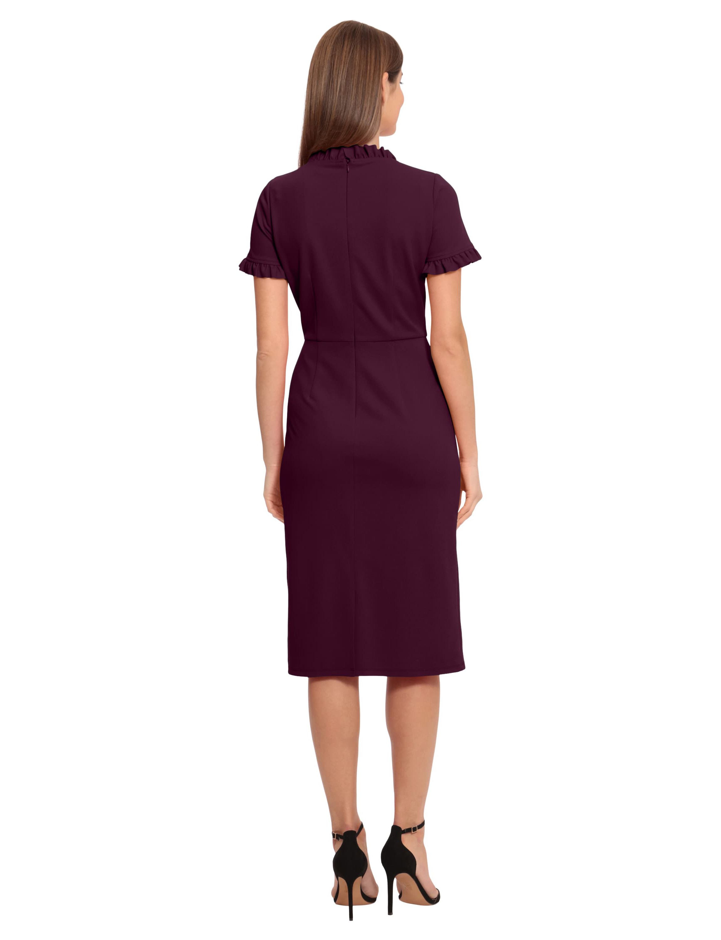 Ruffle Neck Short Sleeve Dress