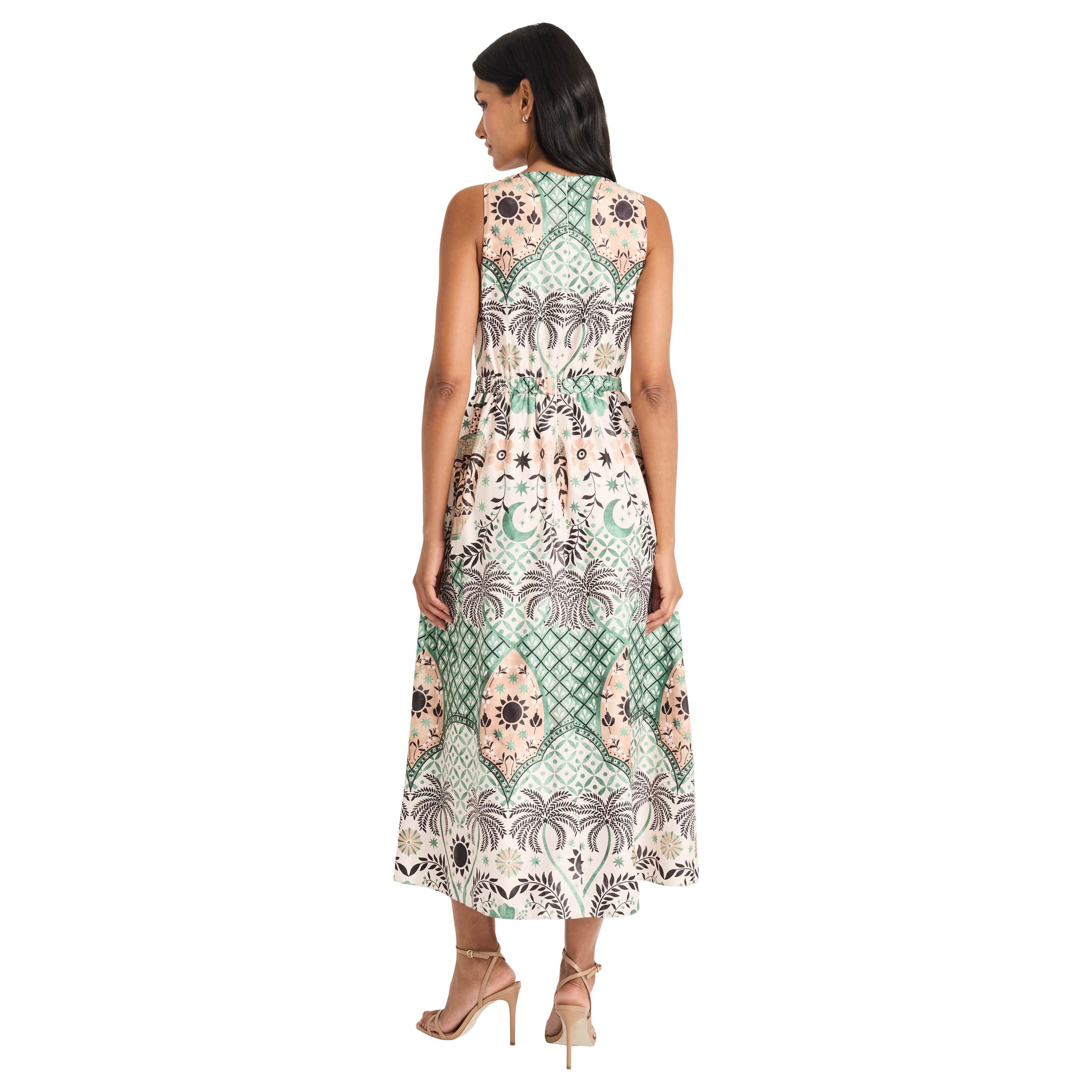 Palm Tree Placement Print Dress