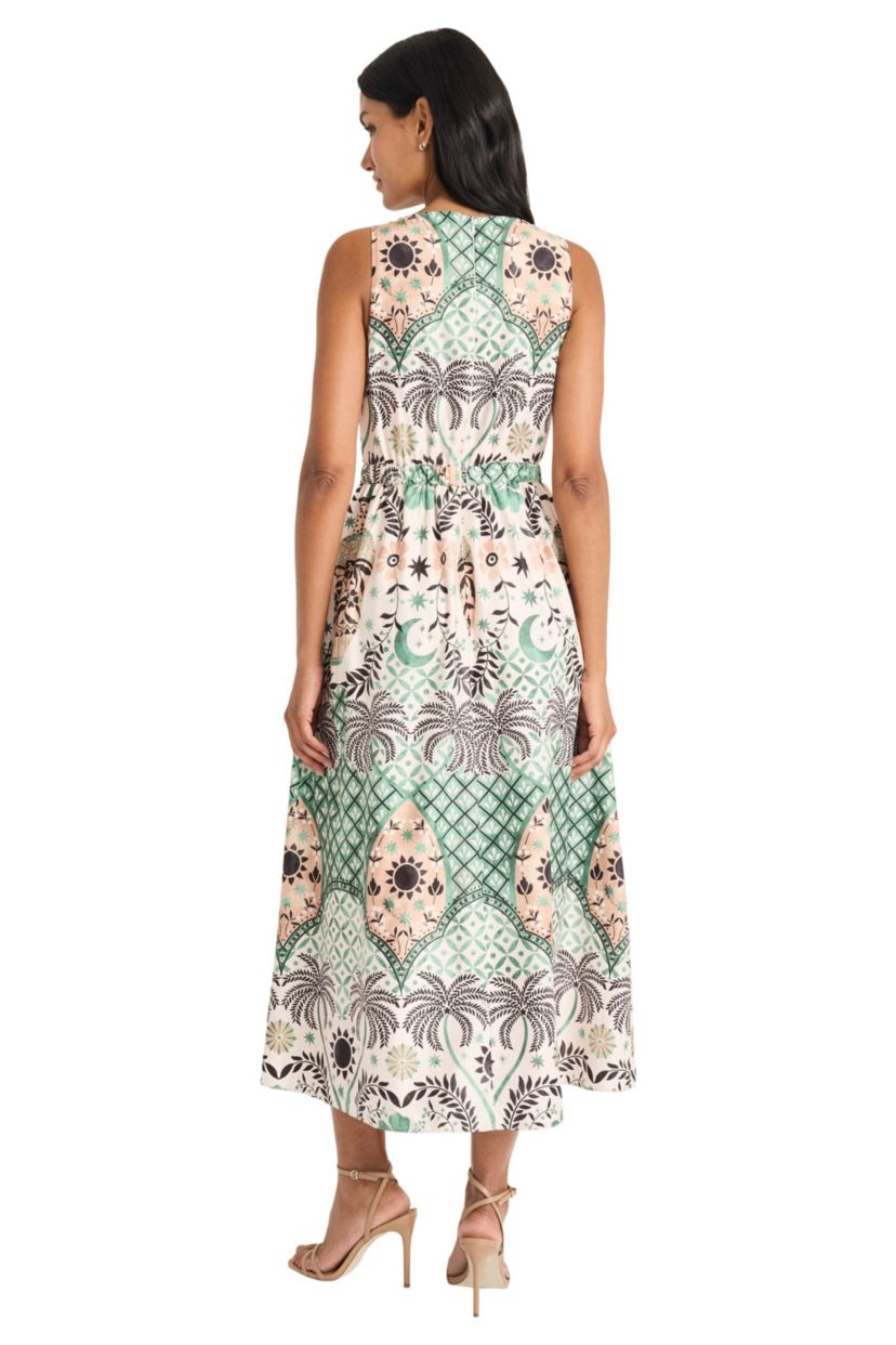 Palm Tree Placement Print Dress