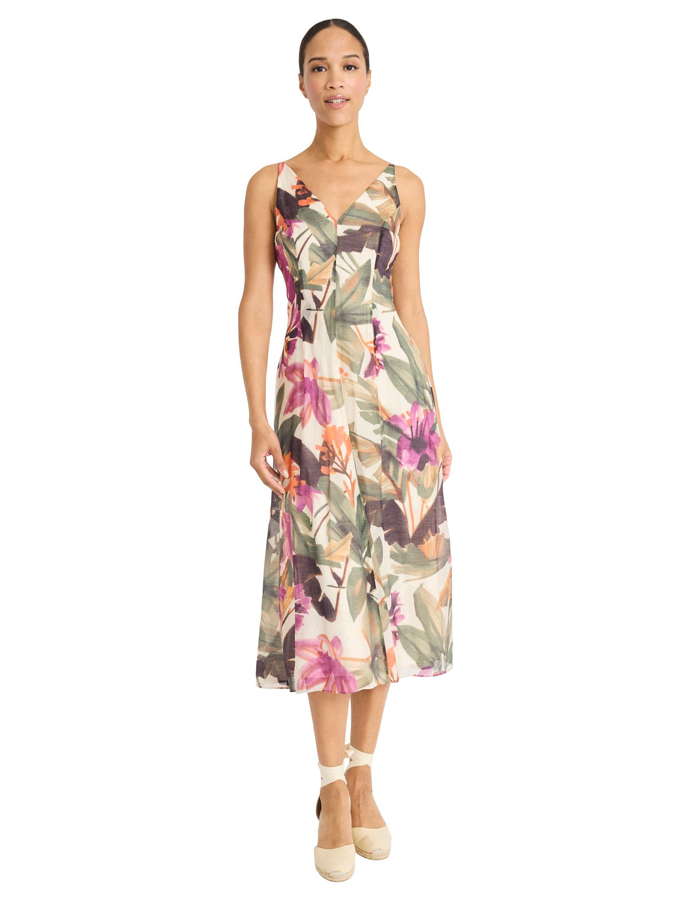 midi women white dresses Elegant White midi dress with a high neckline S / 4 / Ivory main image 0