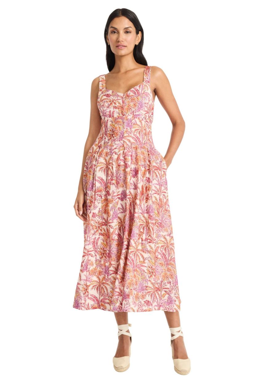 Palm Tree Midi Dress
