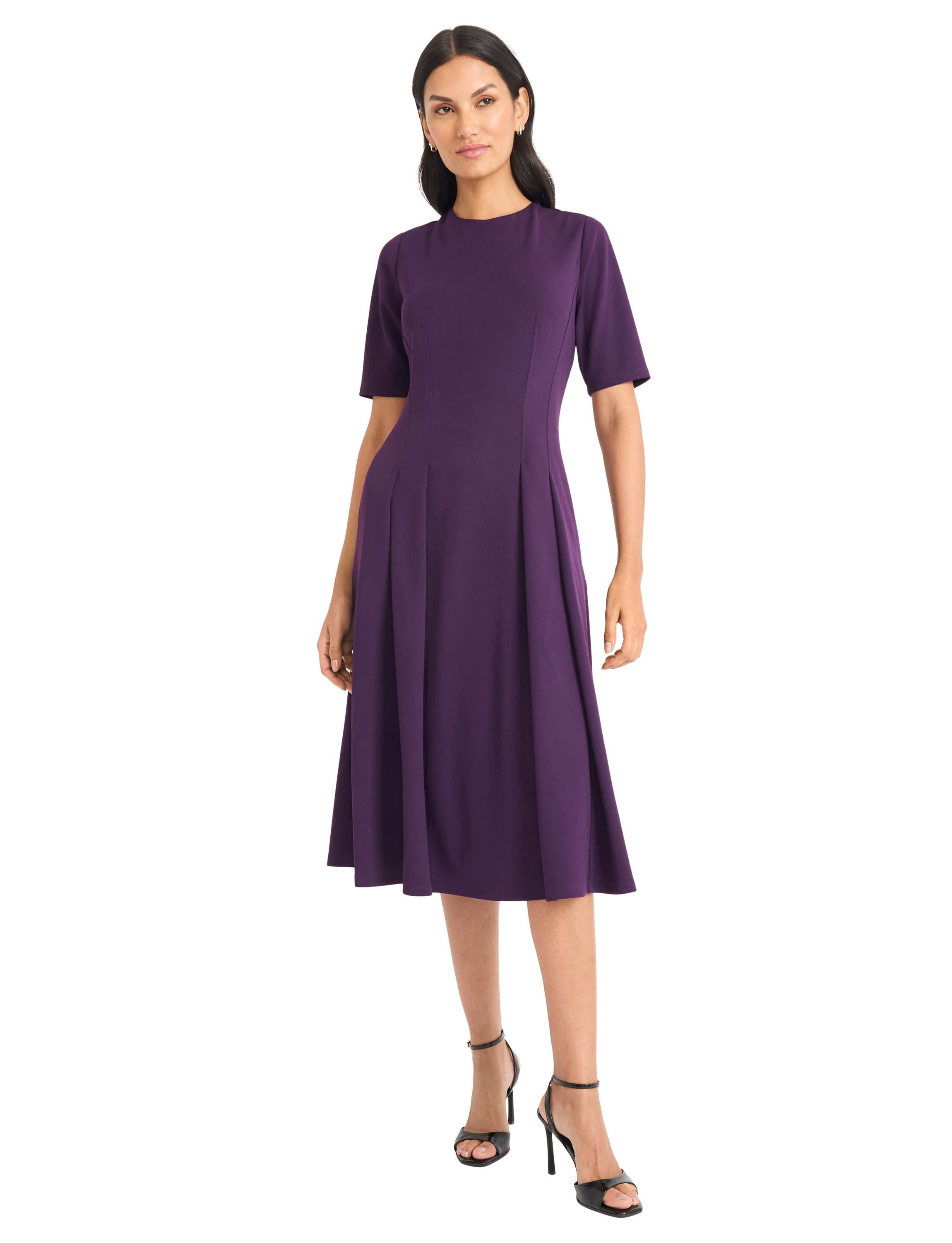 Elbow Sleeve Full Skirt Midi