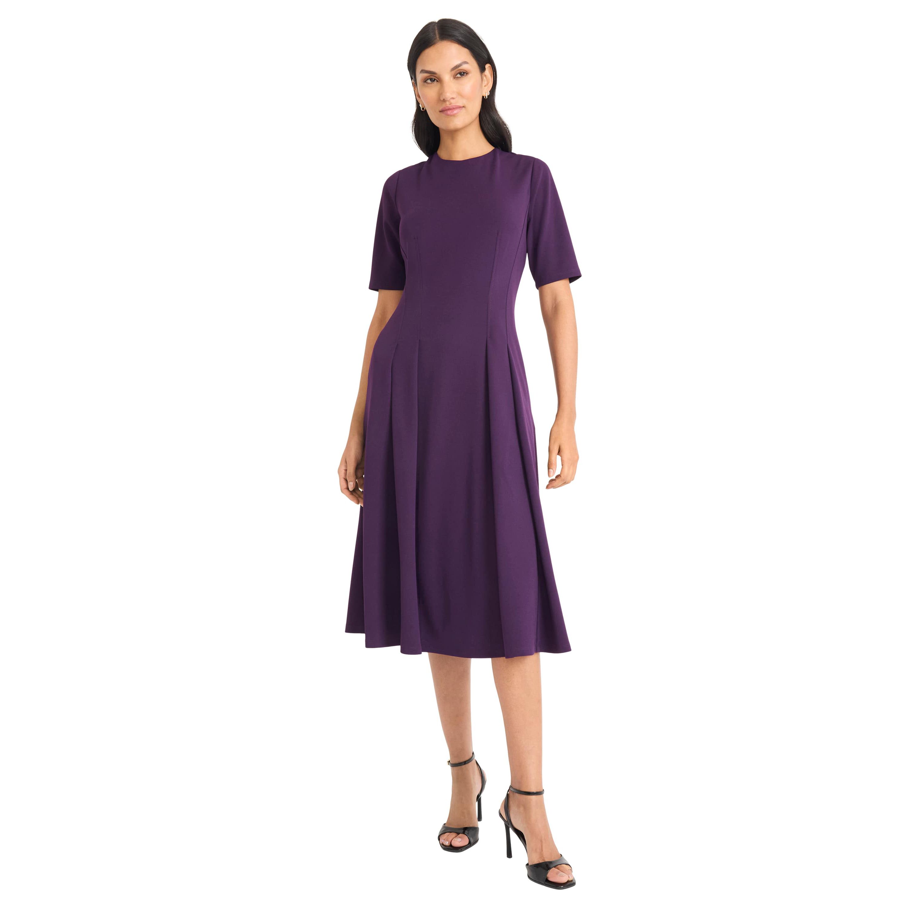 Elbow Sleeve Full Skirt Midi