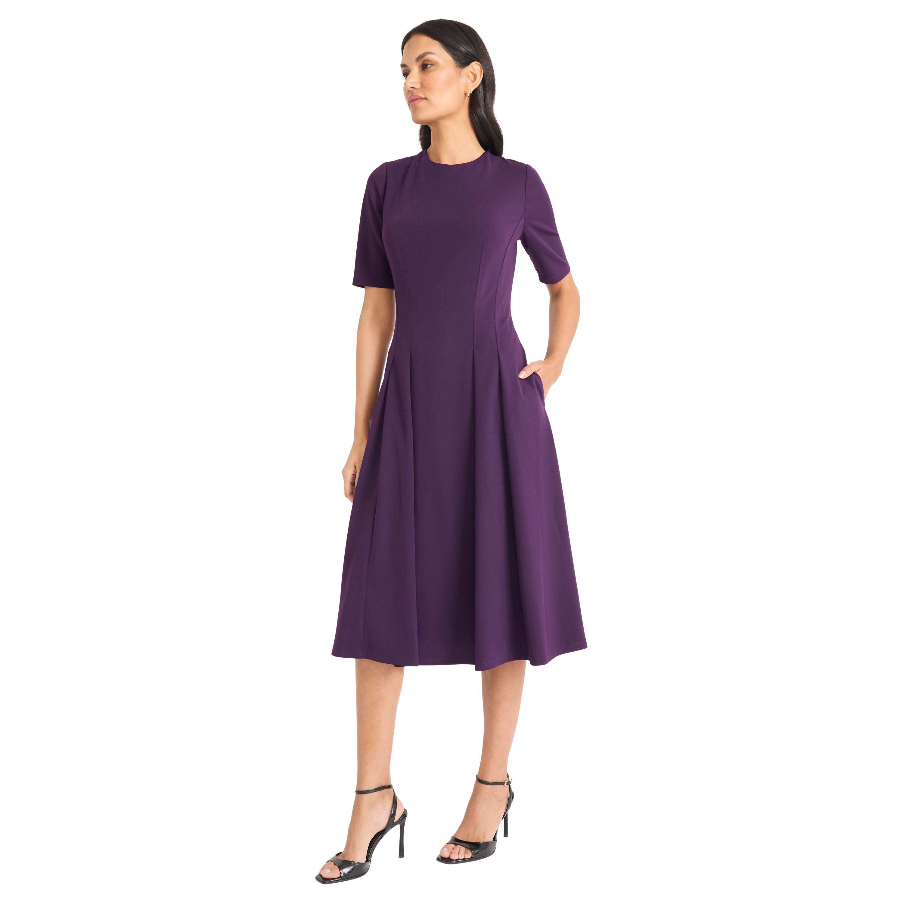 Elbow Sleeve Full Skirt Midi