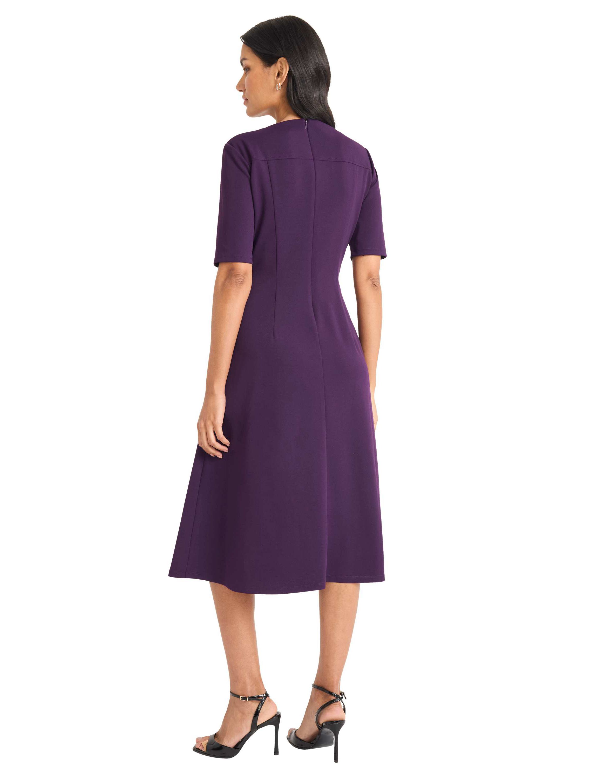 Elbow Sleeve Full Skirt Midi