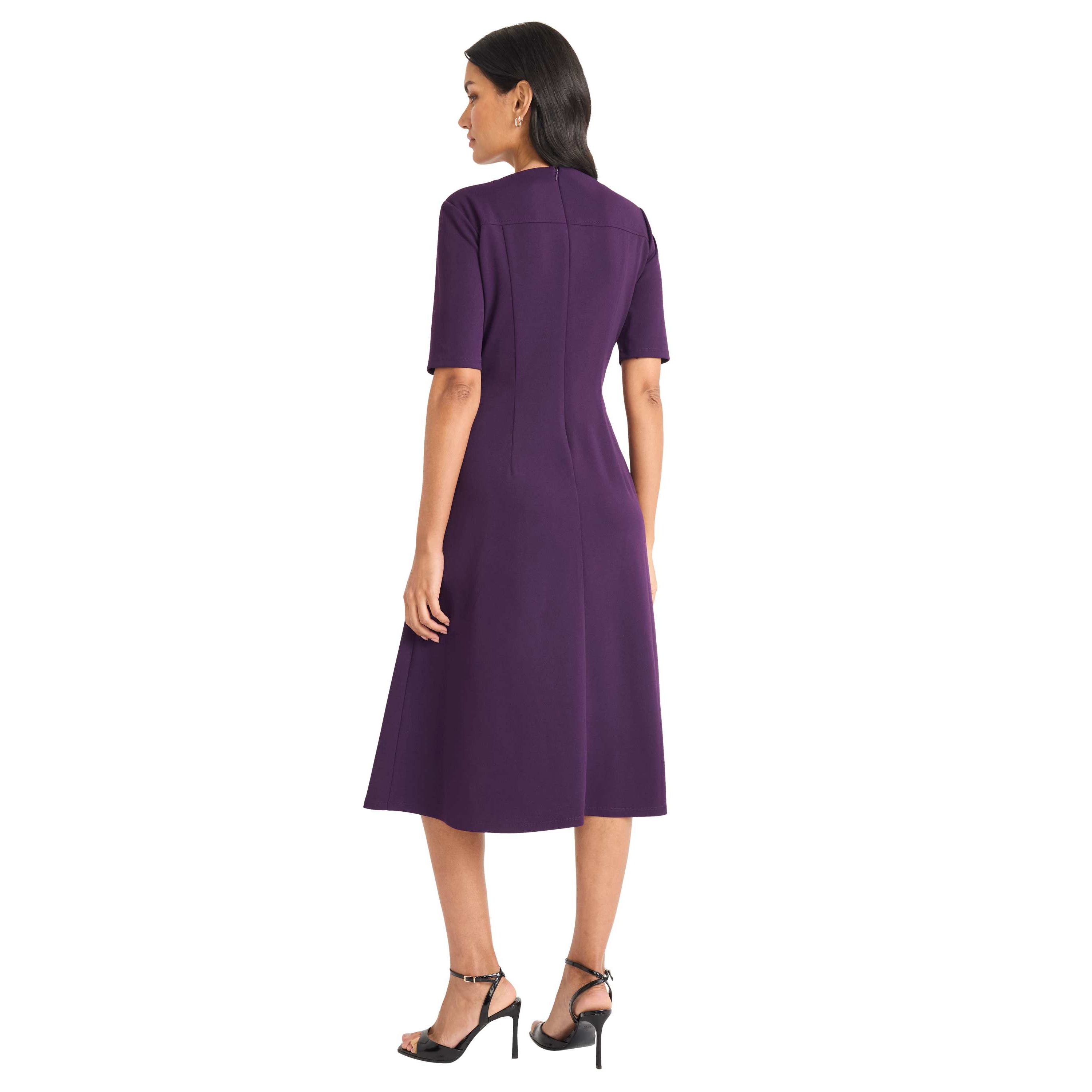 Elbow Sleeve Full Skirt Midi
