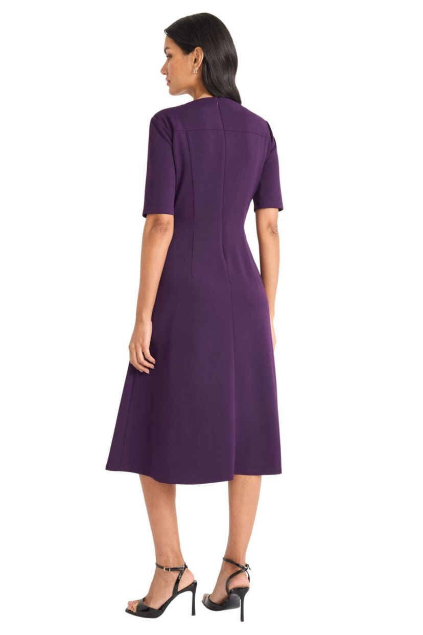 Elbow Sleeve Full Skirt Midi