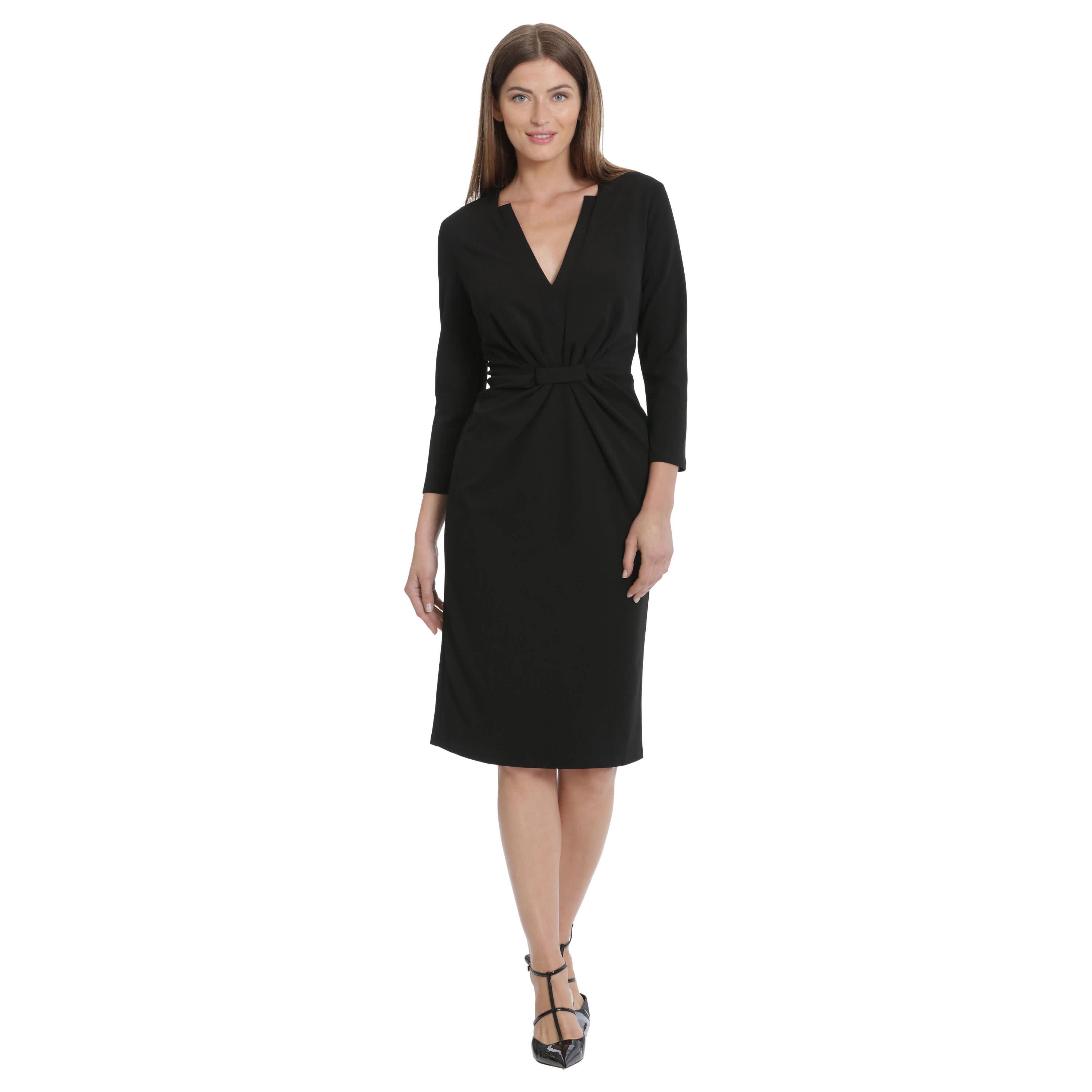 Elbow Sleeve Full Skirt Midi