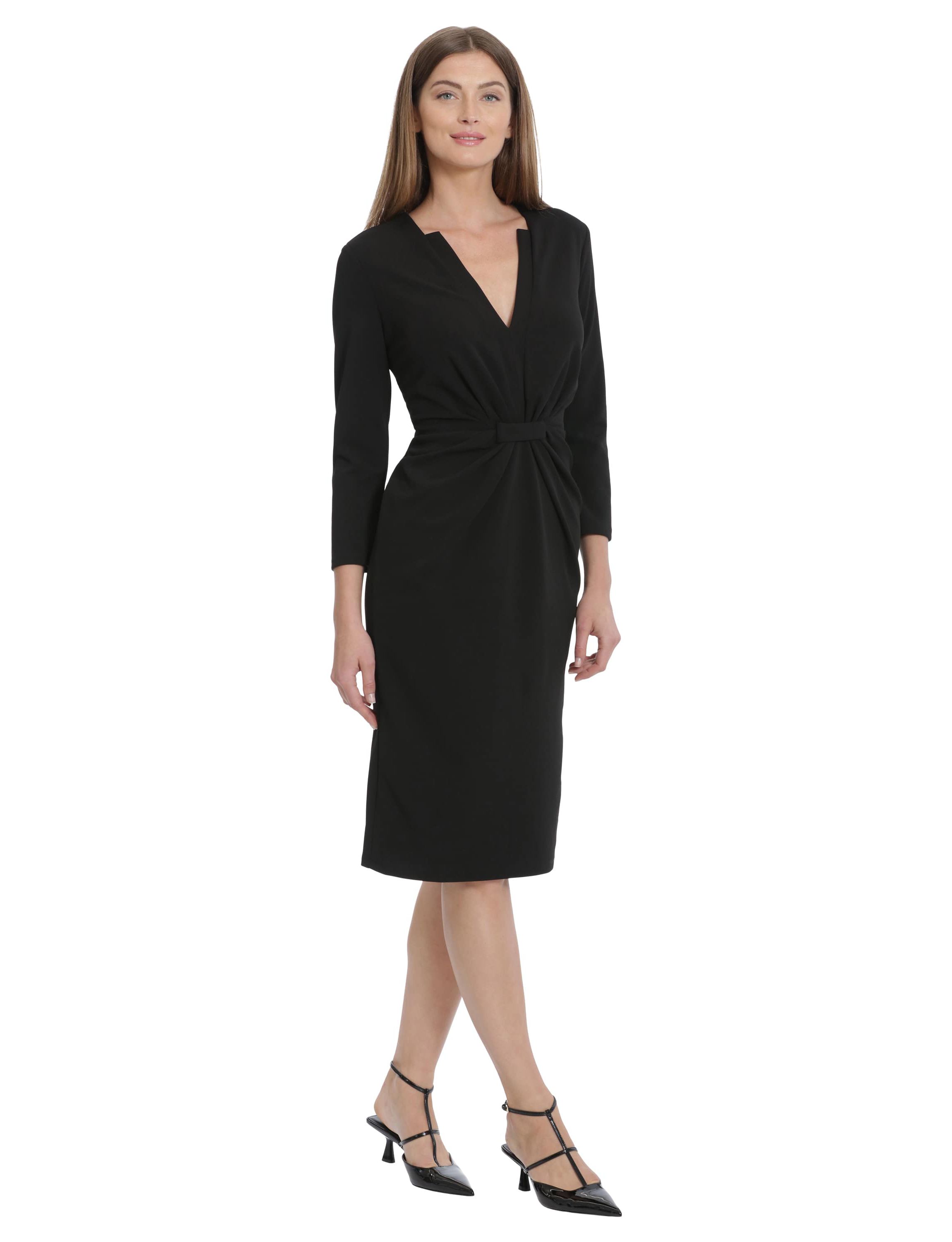 Elbow Sleeve Full Skirt Midi