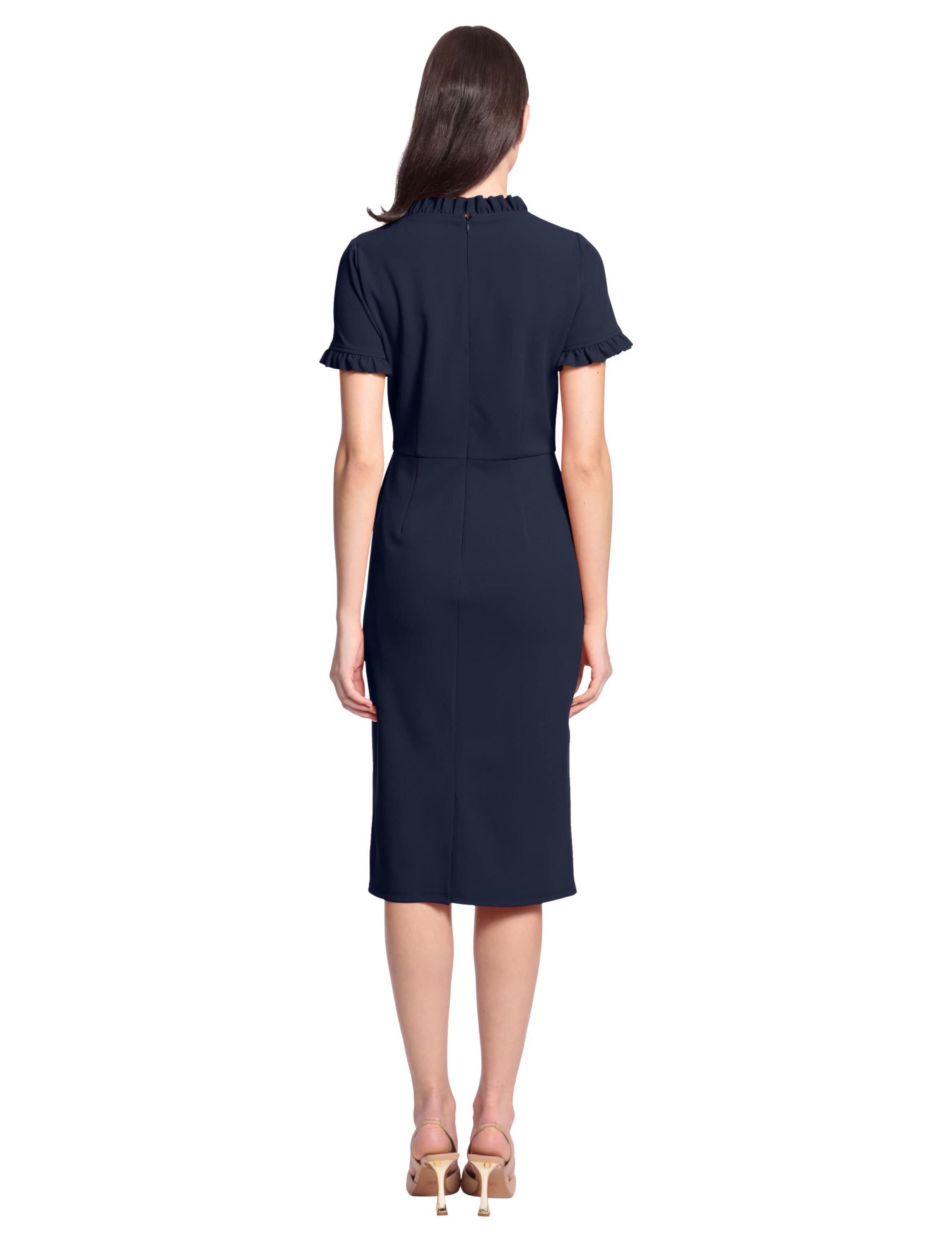 Ruffle Neck Short Sleeve Dress