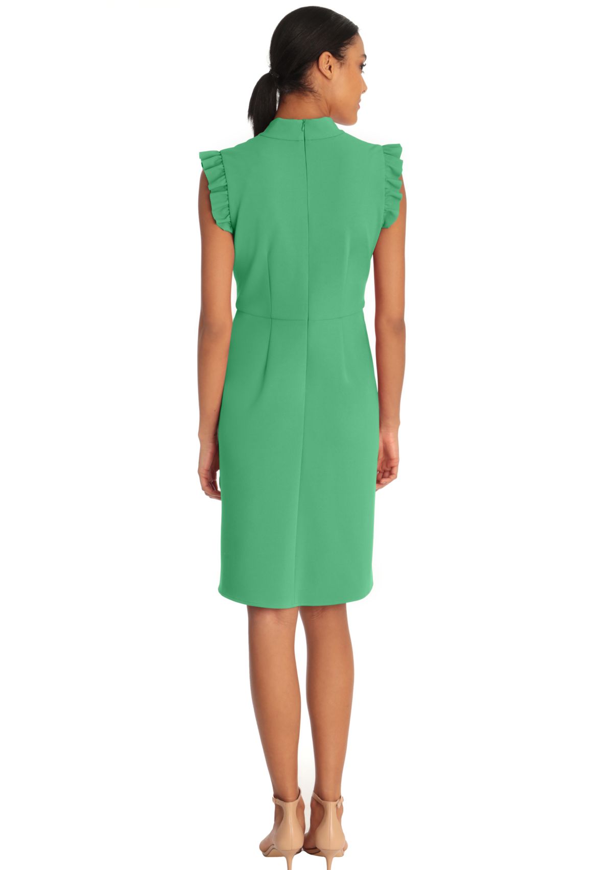 Womens Front Neck Tie A-Line Dress