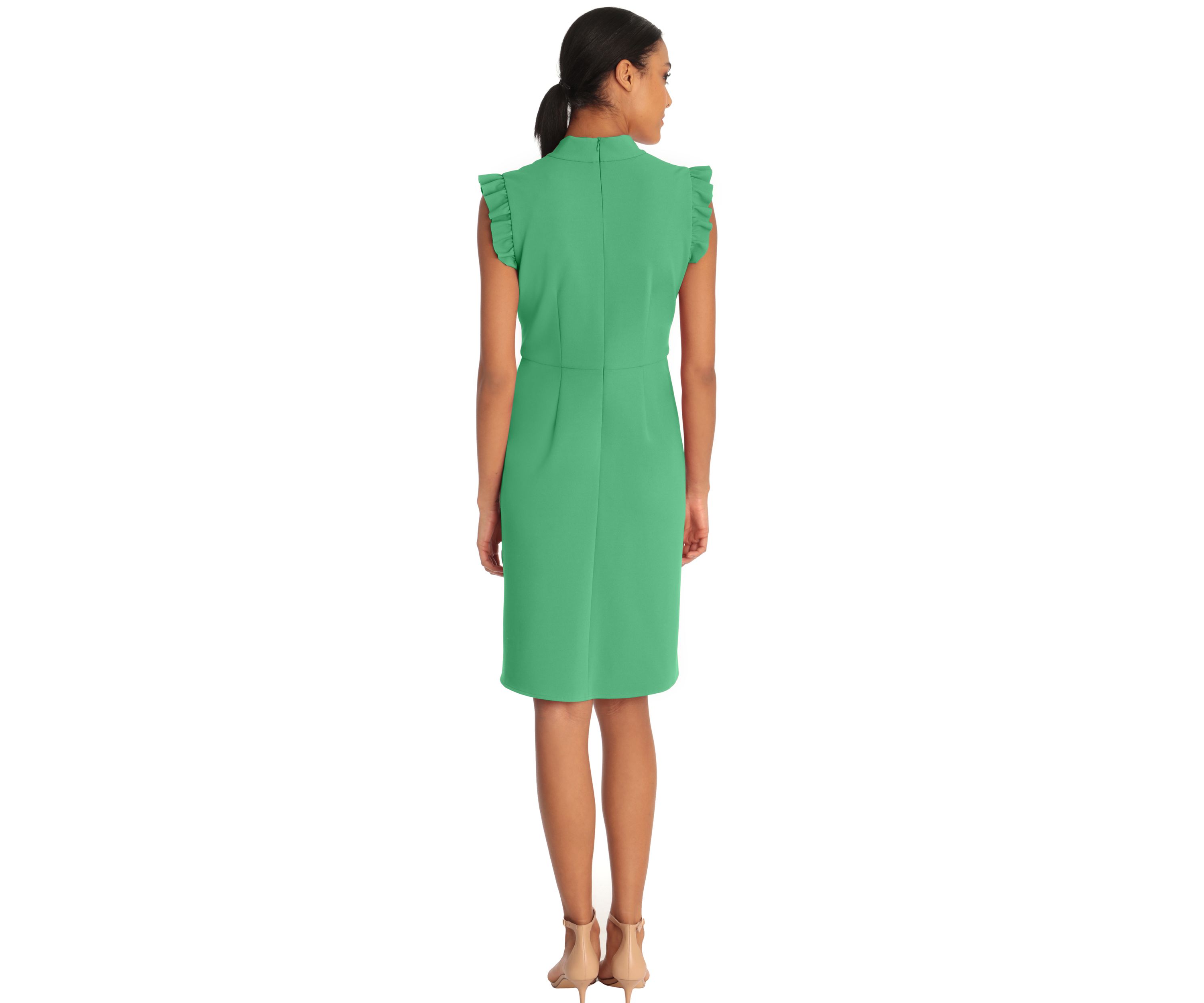 Womens Front Neck Tie A-Line Dress