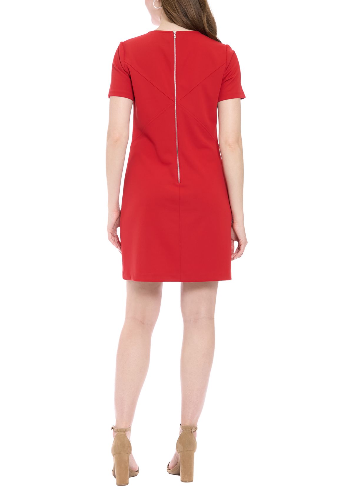 Womens Short Sleeve Mini Dress with Pockets