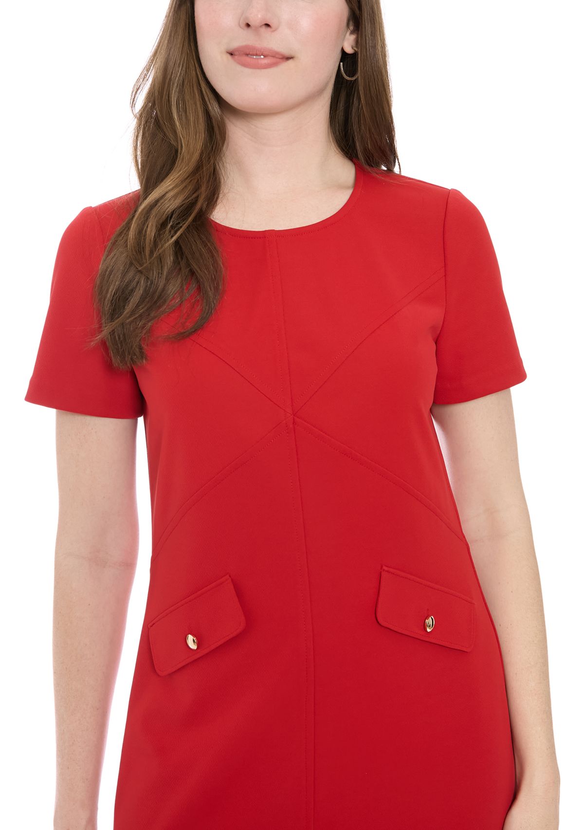 Womens Short Sleeve Mini Dress with Pockets