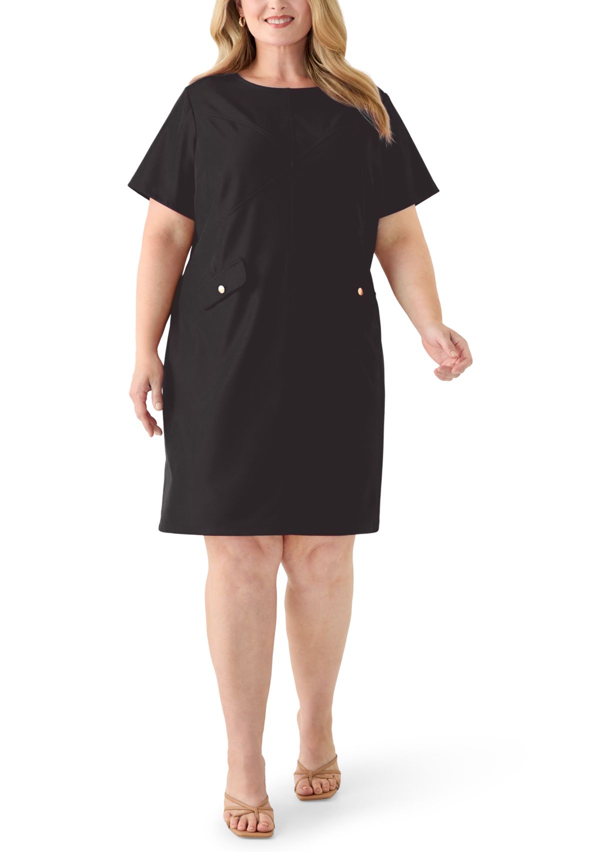 Plus Size Short Sleeve Mini Dress