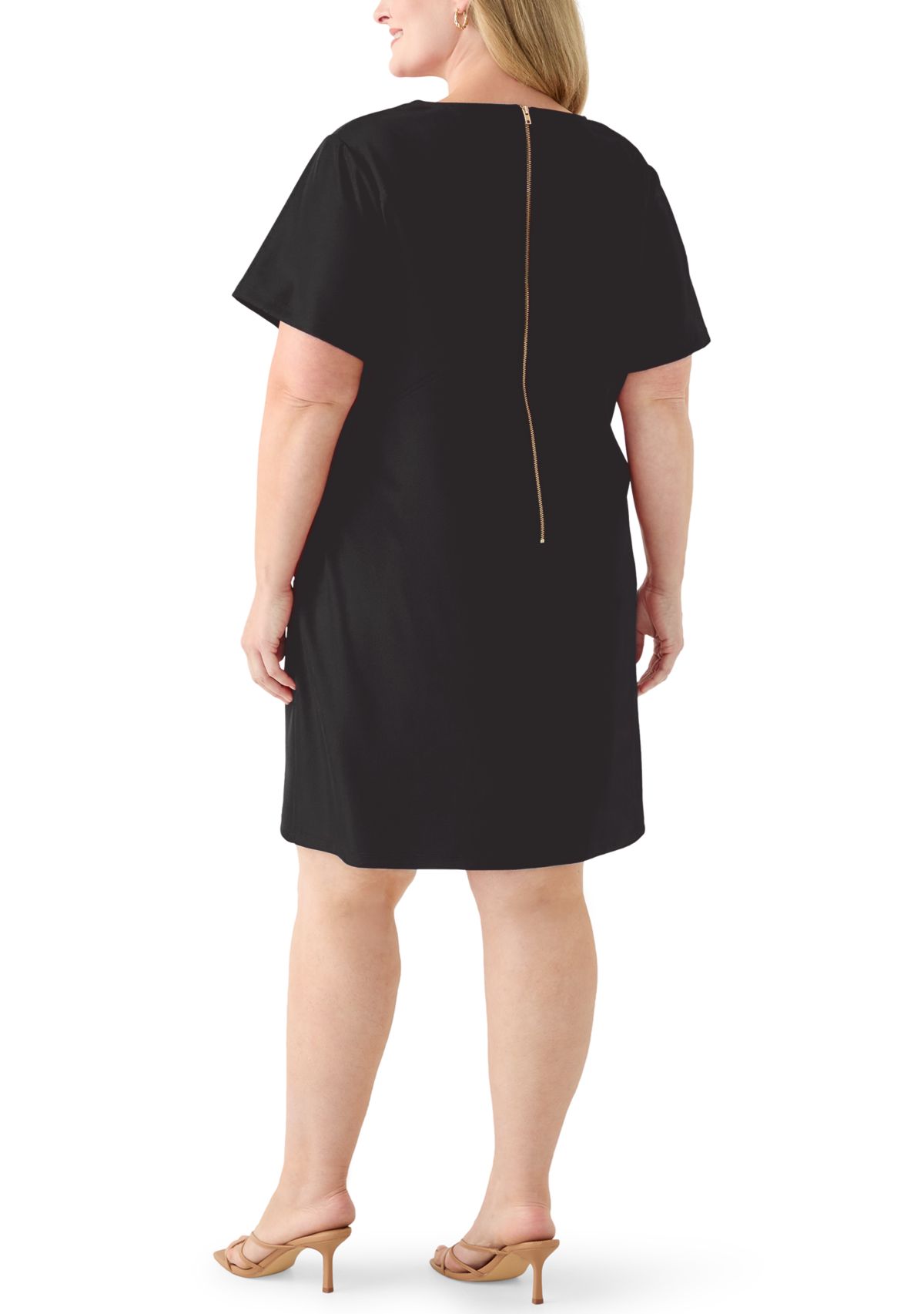 Plus Size Short Sleeve Mini Dress