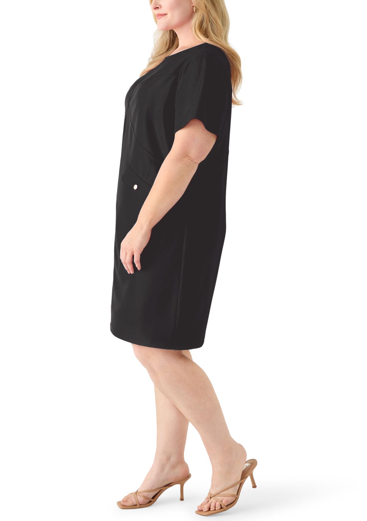 Plus Size Short Sleeve Mini Dress
