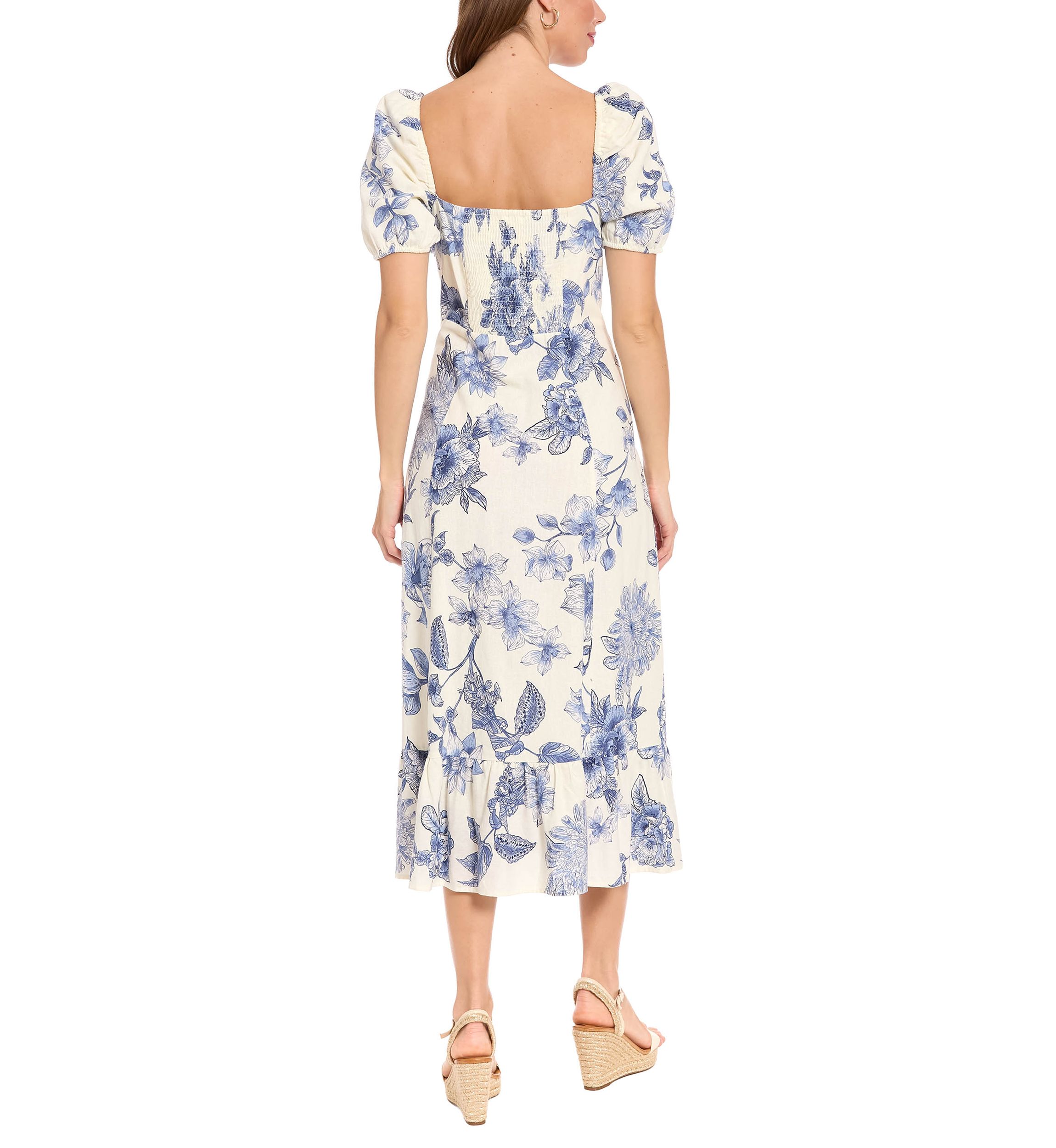 london times evening dresses Crew Neck Knee-Length Jersey Dress Pleated Skirt London Times T3791M main image 1