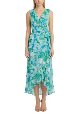 long dress with corset top AD 3216 Hue:Silver Printed Floral Bustier Tarelle Jessica Simpson Chiffon Maxi
