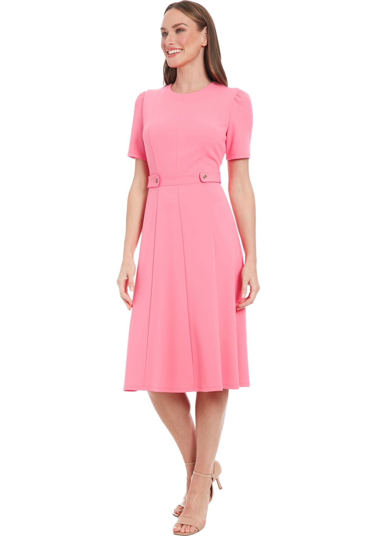 Womens Solid Scuba Crepe Sheath Dress