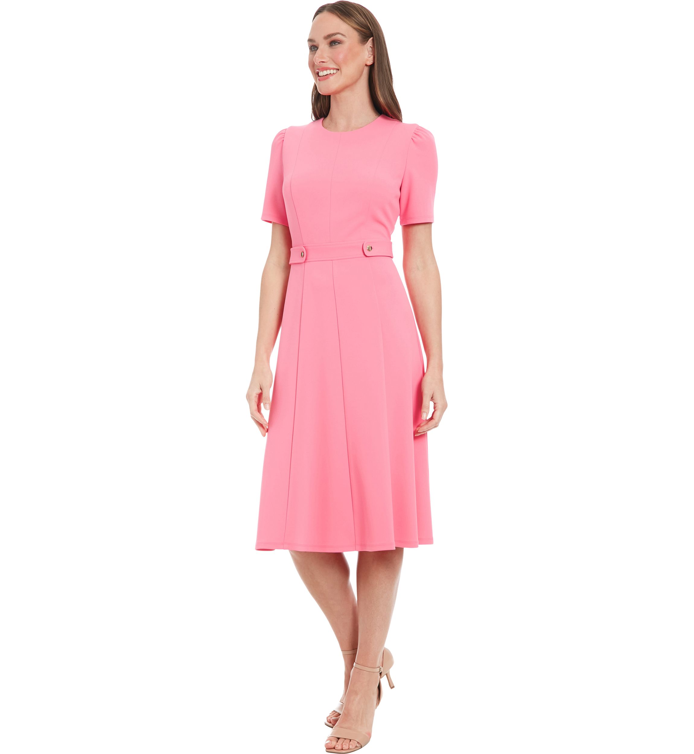 Womens Solid Scuba Crepe Sheath Dress