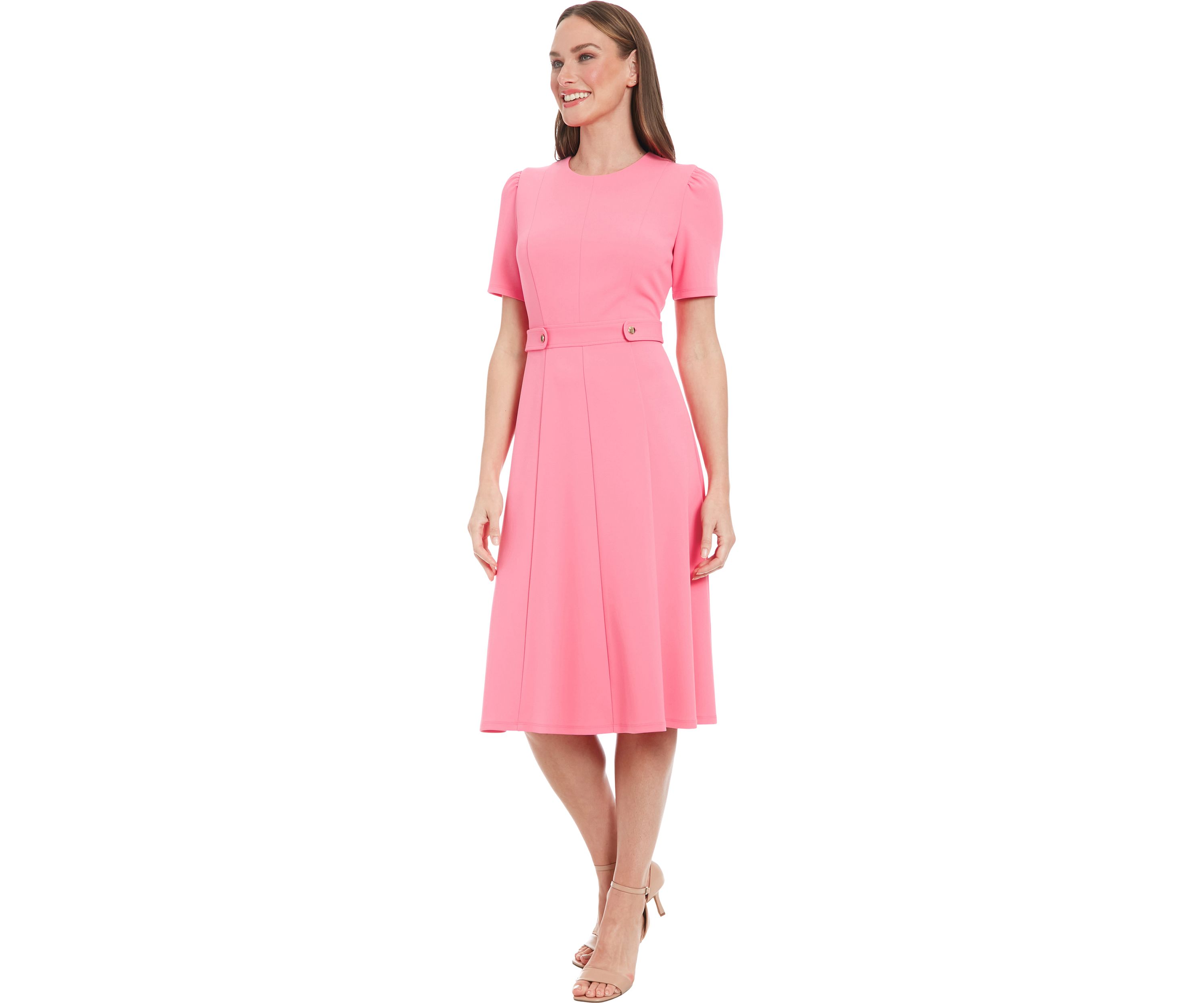 Womens Solid Scuba Crepe Sheath Dress