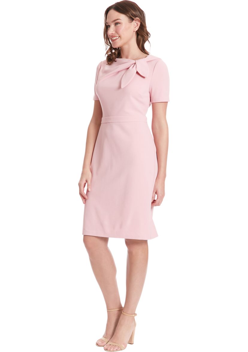 Womens Solid Scuba Crepe Sheath Dress