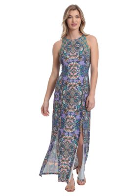 Women's Sleeveless Medallion Print Maxi Dress