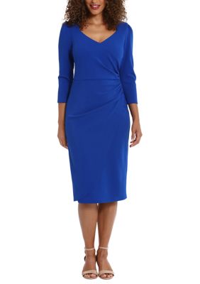 London Times Women's Solid V-Neck Sheath Dress | belk