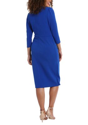 Women's Solid V-Neck Sheath Dress