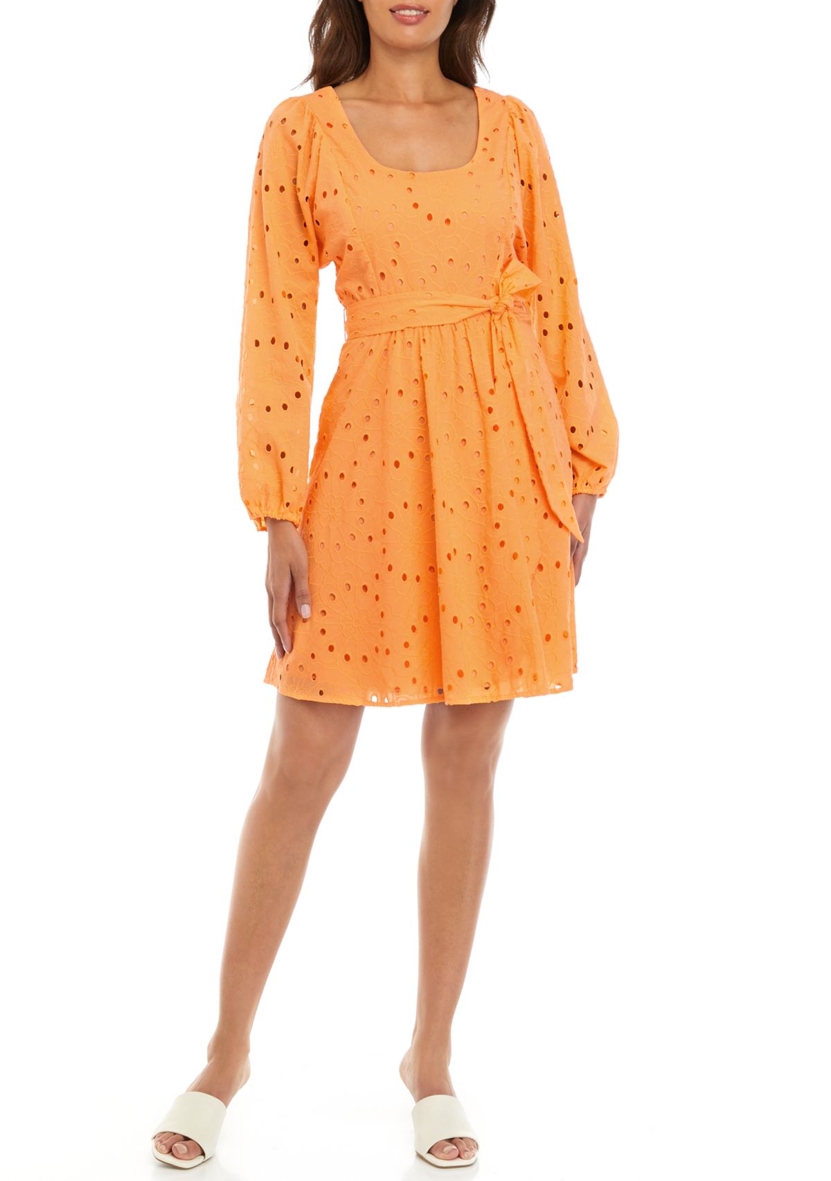 Womens Mixed Media Puff Dolman Mini Dress 