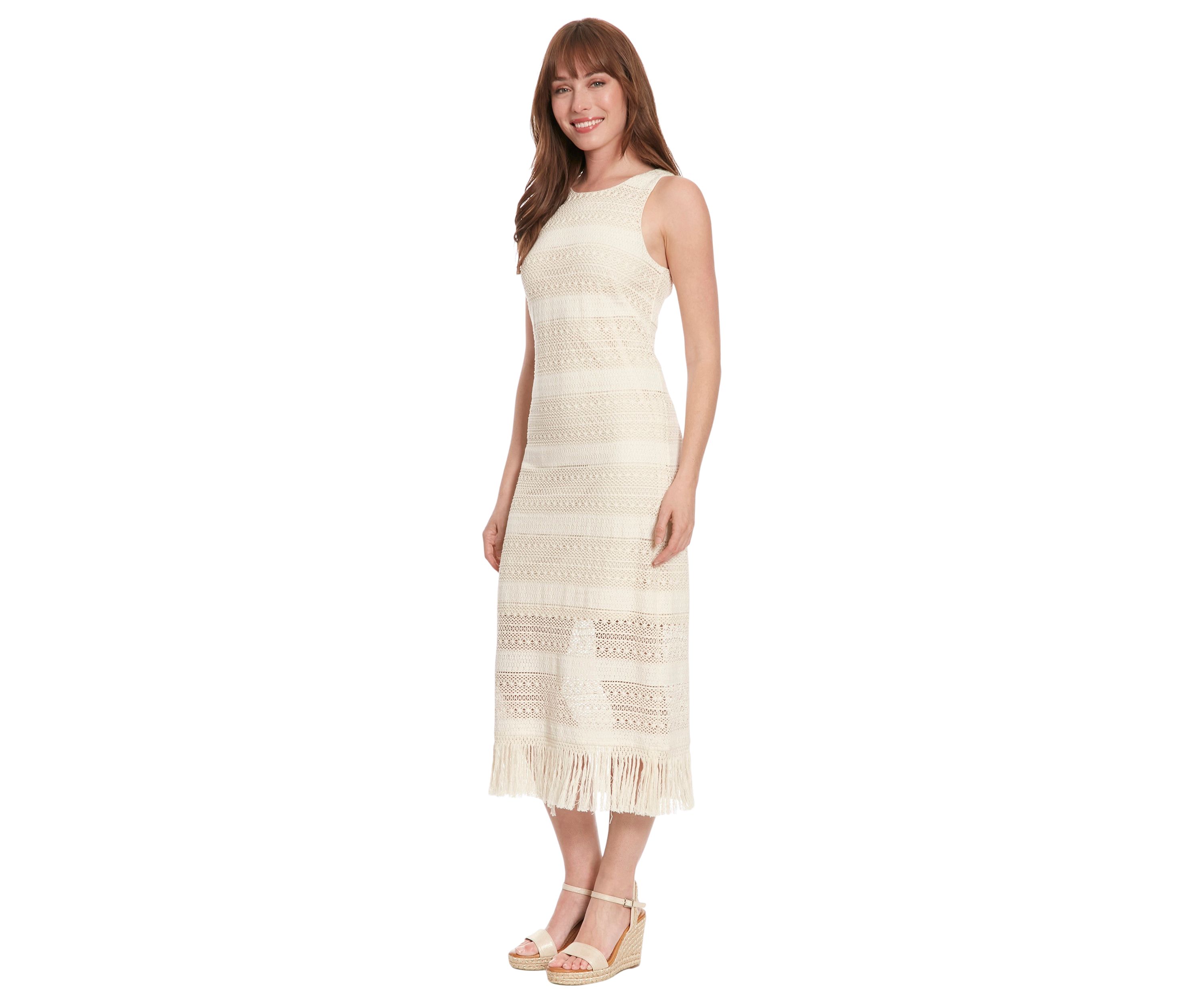 Womens Sleeveless Crochet Dress