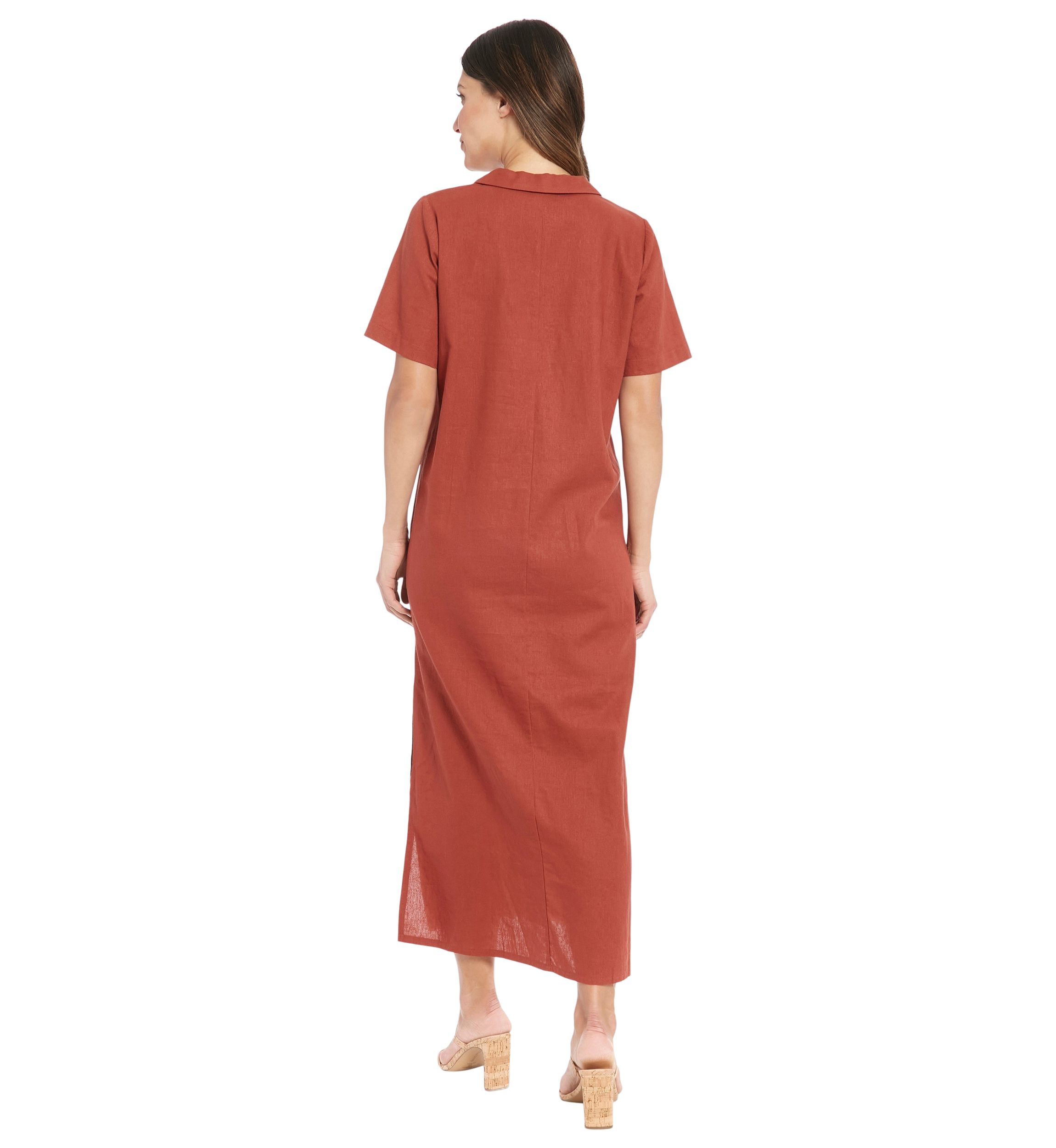 Womens Solid A-Line Maxi Dress