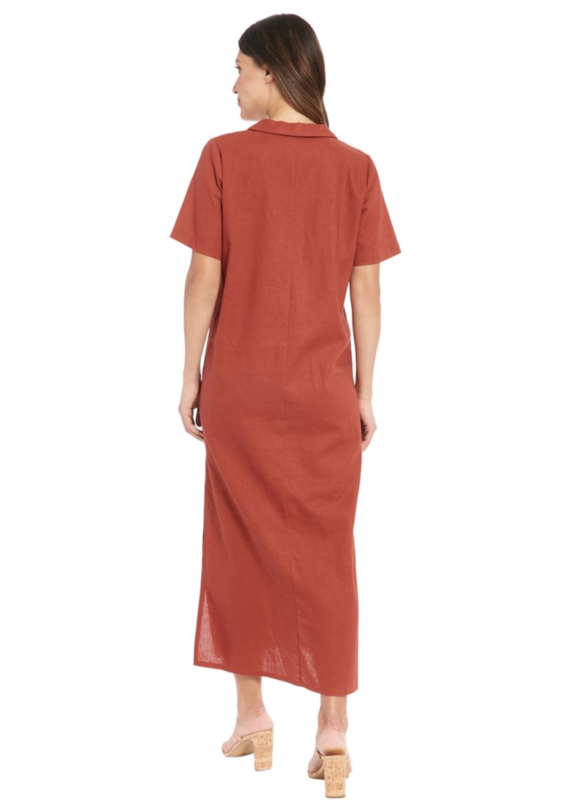 Womens Solid A-Line Maxi Dress