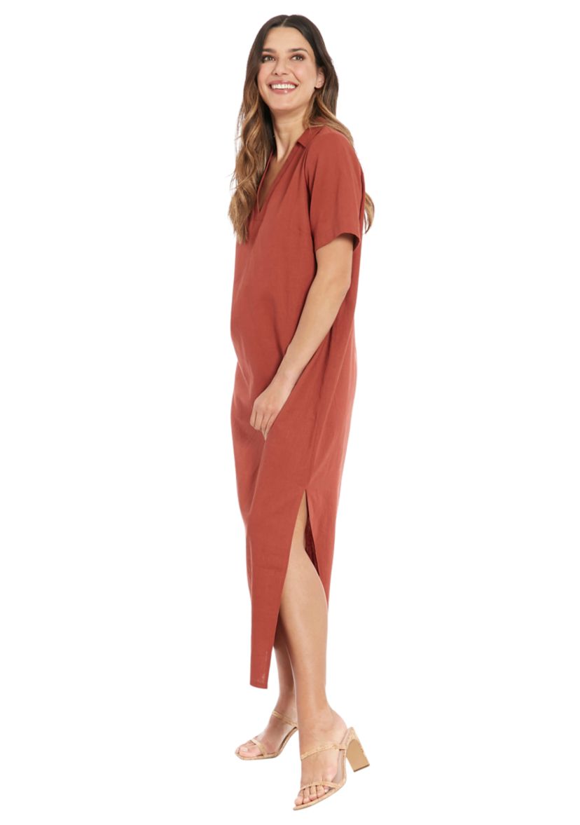Womens Solid A-Line Maxi Dress