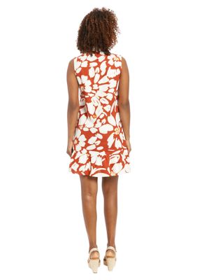 Women's Printed V-Neck A-Line Dress