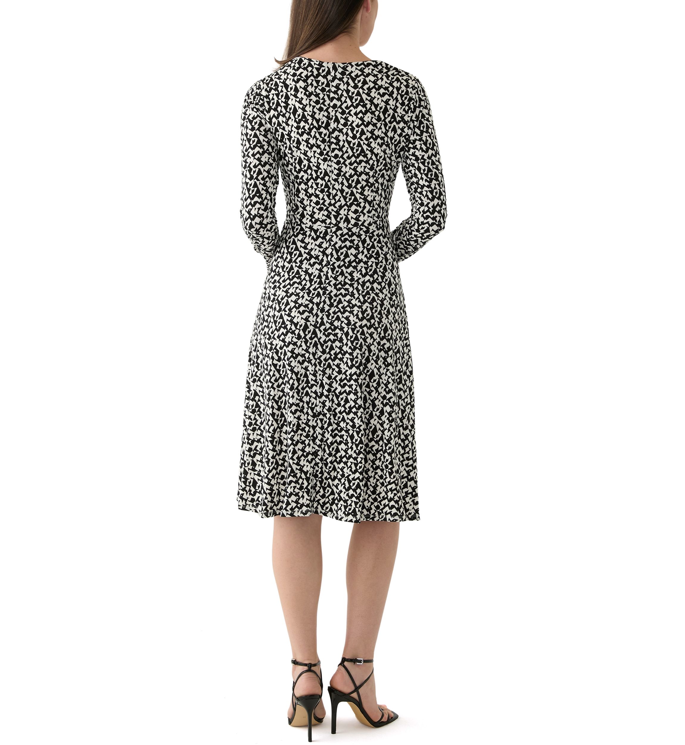 Womens Asymmetric Printed A-Line Dress