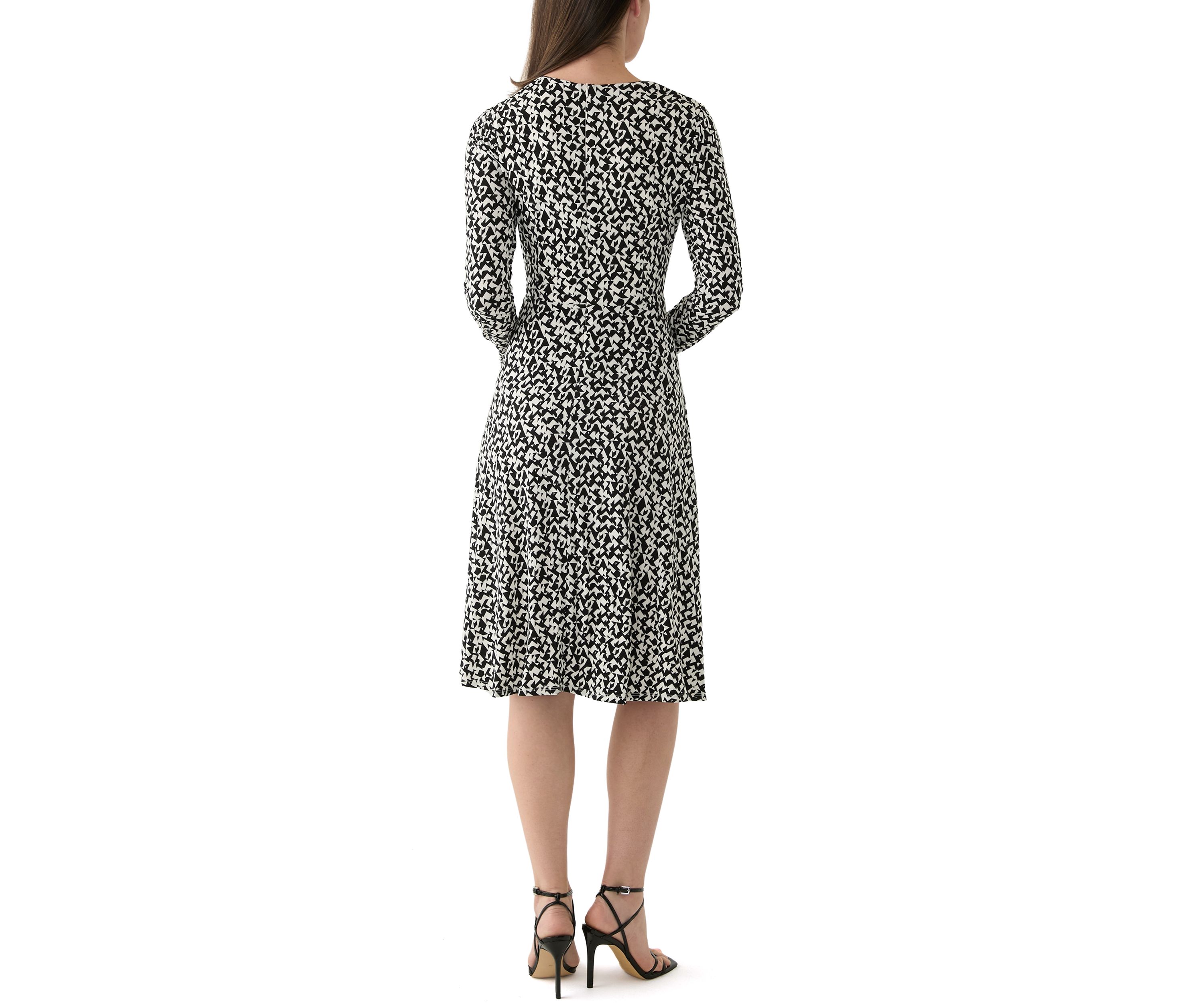 Womens Asymmetric Printed A-Line Dress