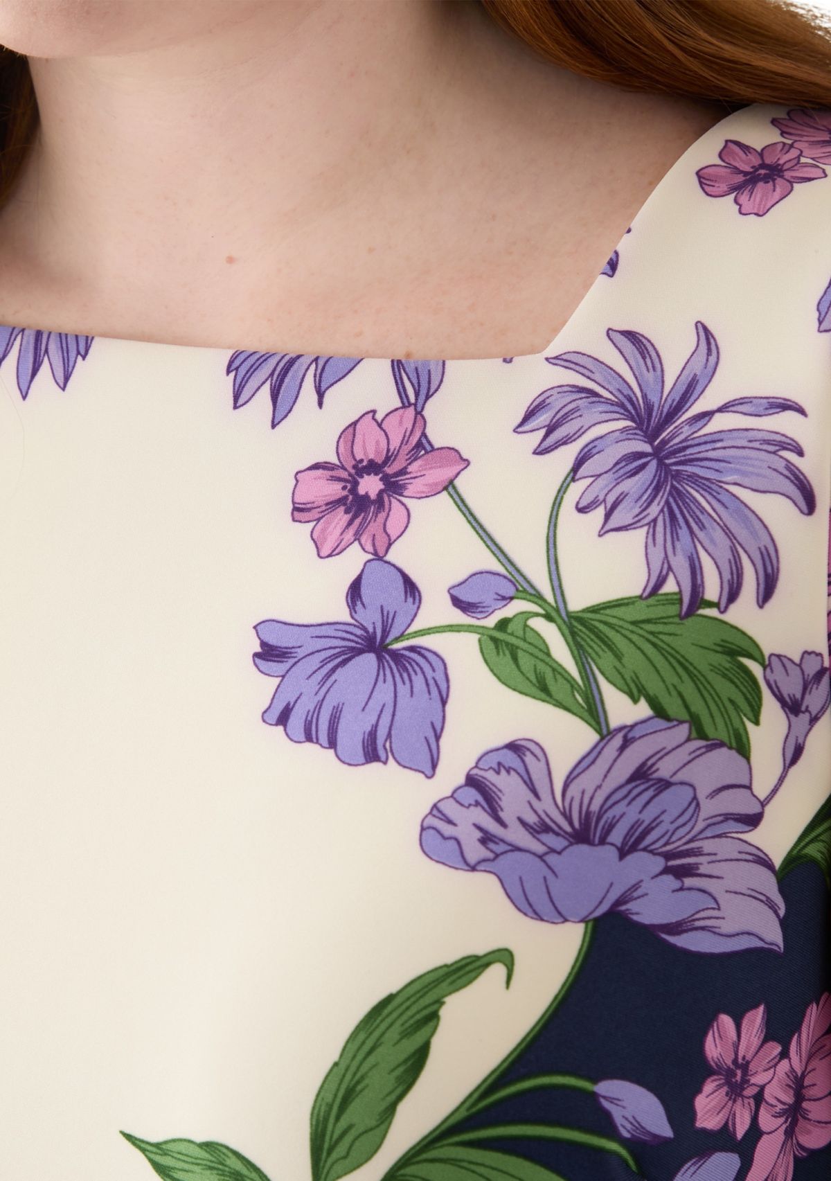 Plus Size Placement Floral Scuba Midi Dress