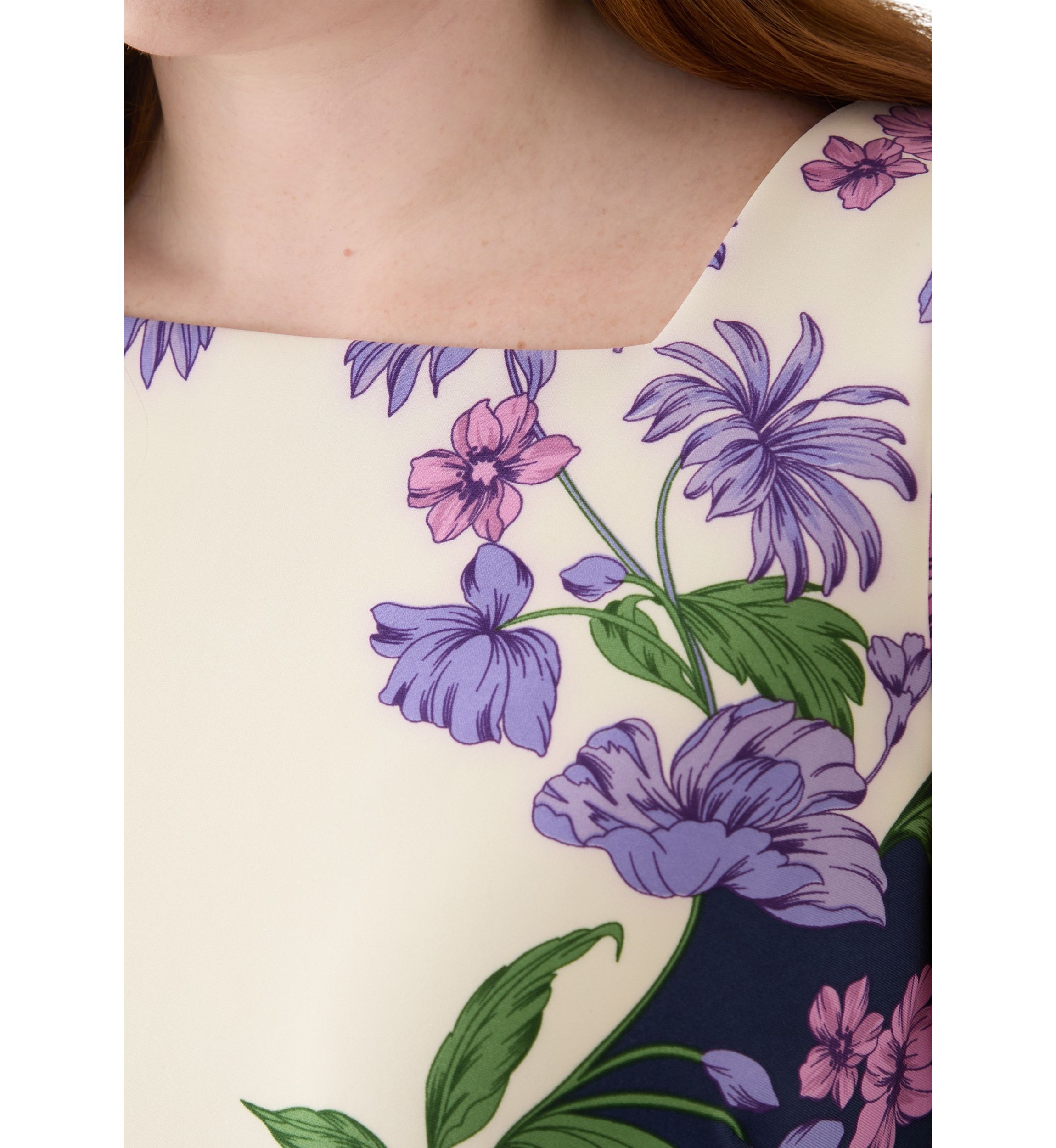 Plus Size Placement Floral Scuba Midi Dress