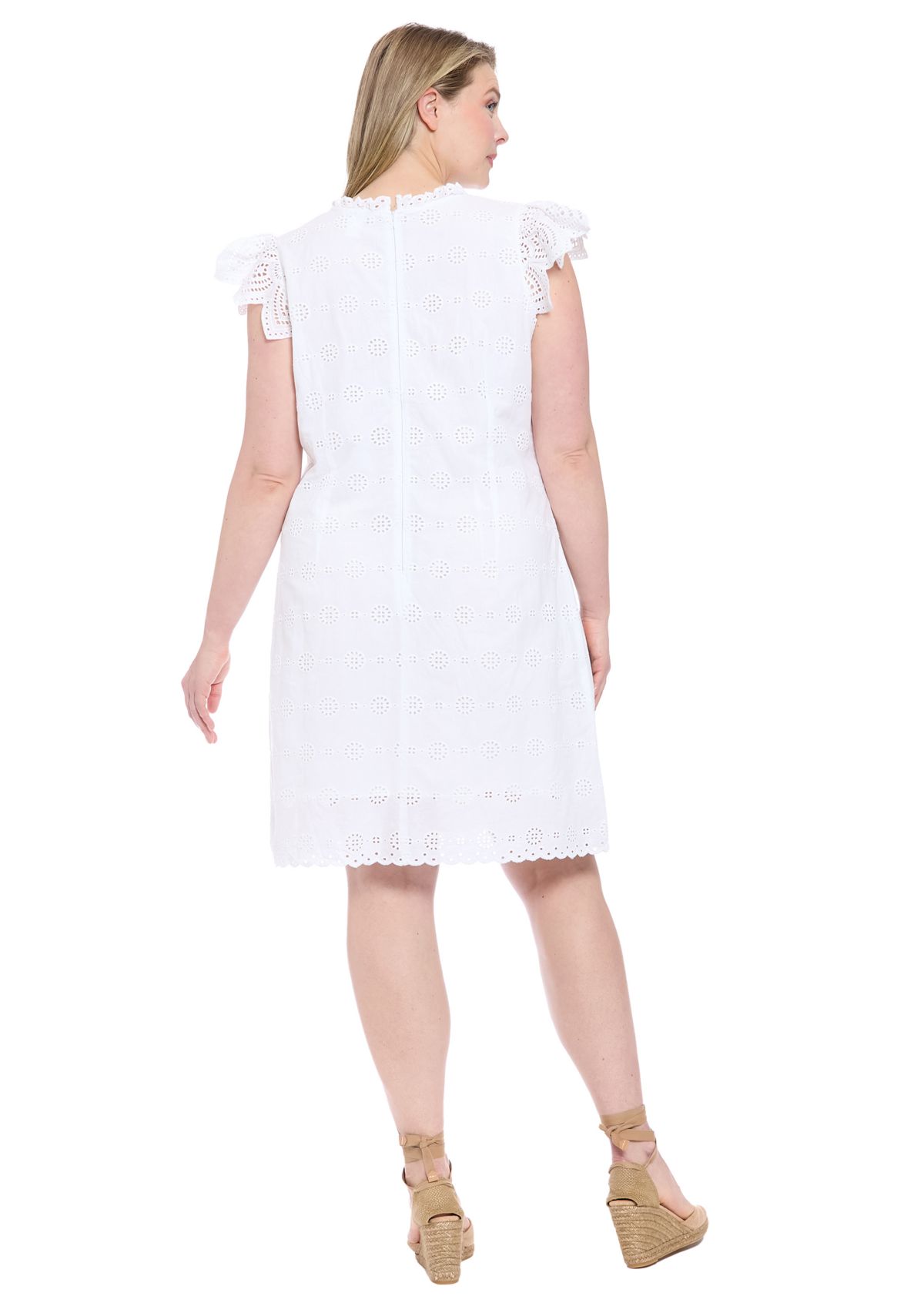 Plus Size Eyelet Lace A-Line Dress