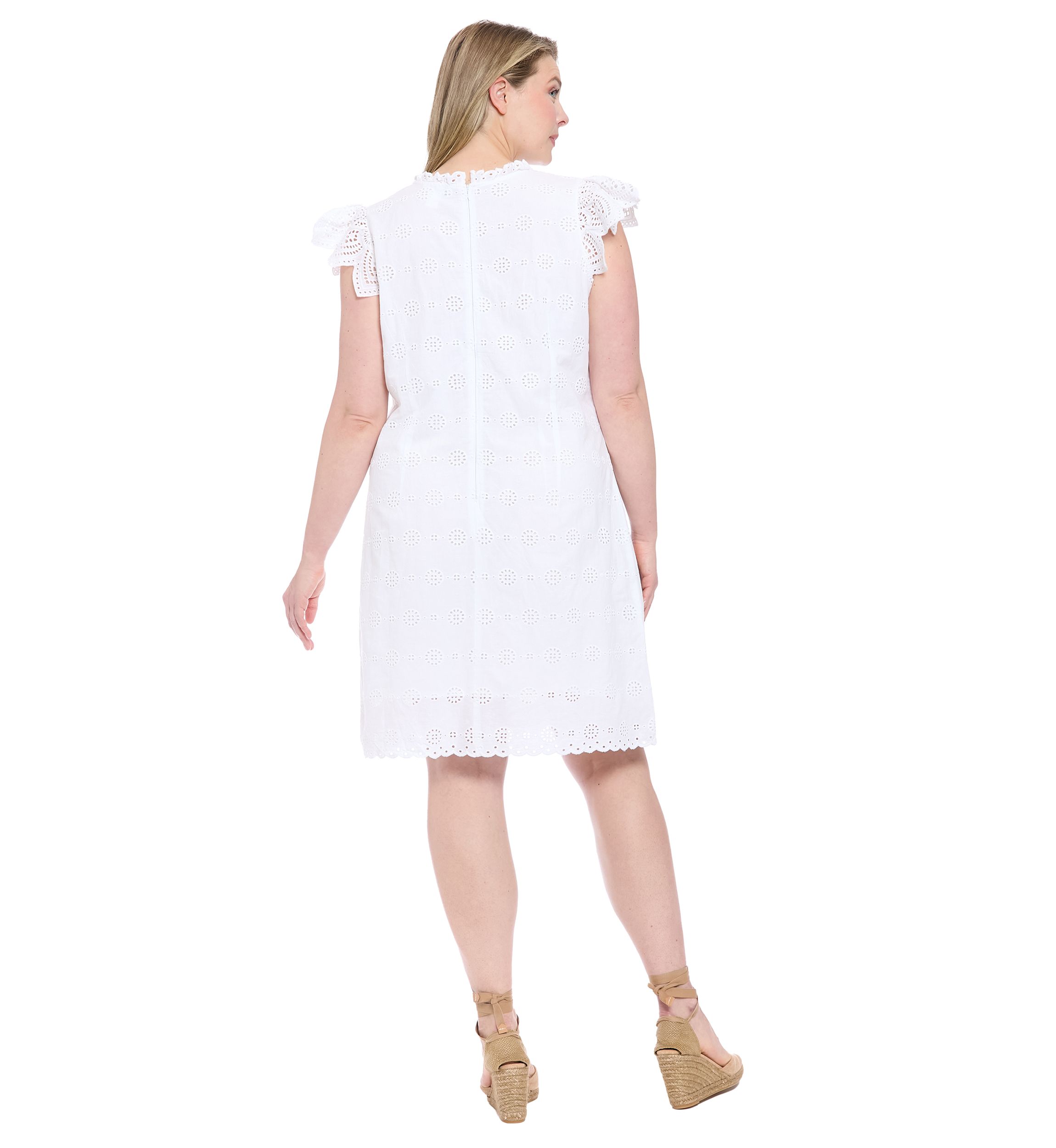 Plus Size Eyelet Lace A-Line Dress