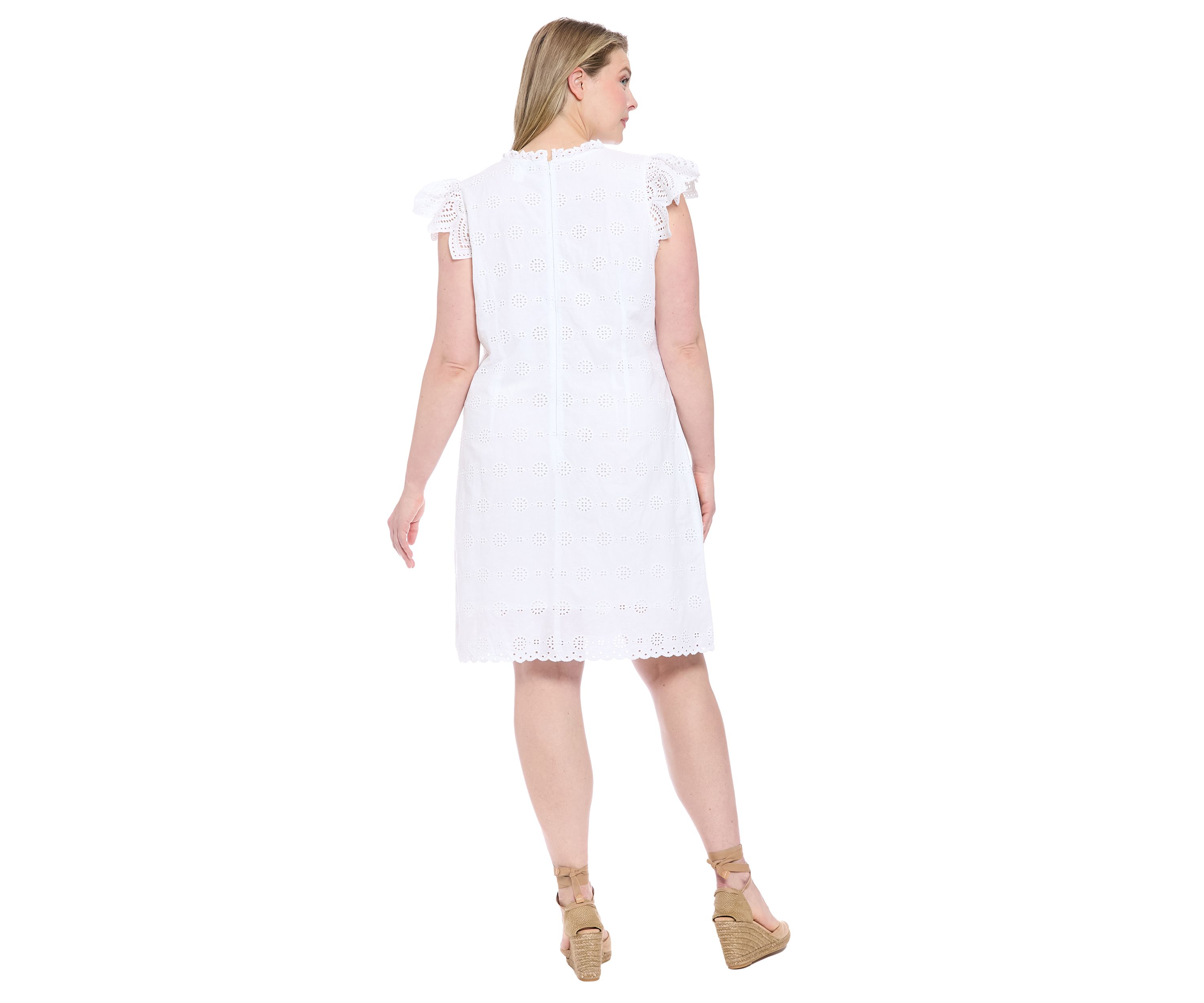 Plus Size Eyelet Lace A-Line Dress